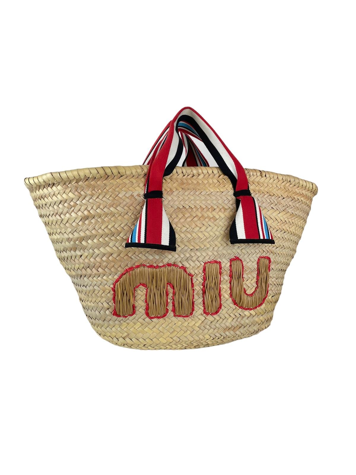 MIU MIU PAGLIA WOVEN STRAP BAG