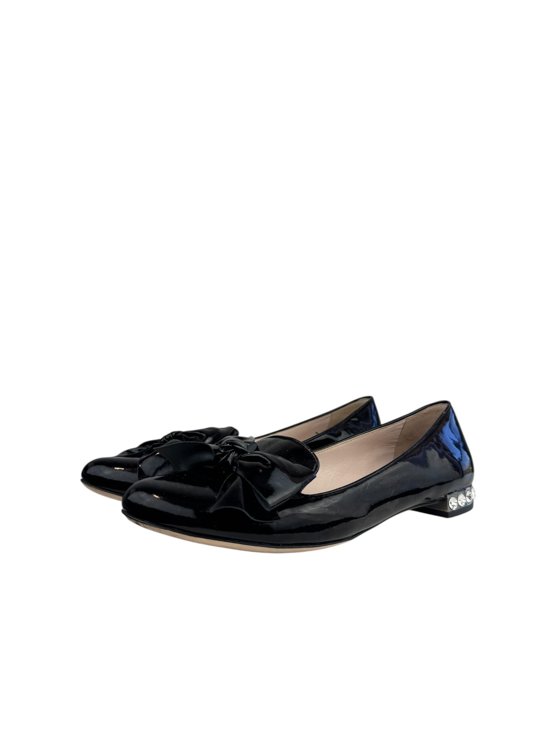 MIU MIU PATENT LEATHER BALLET FLATS