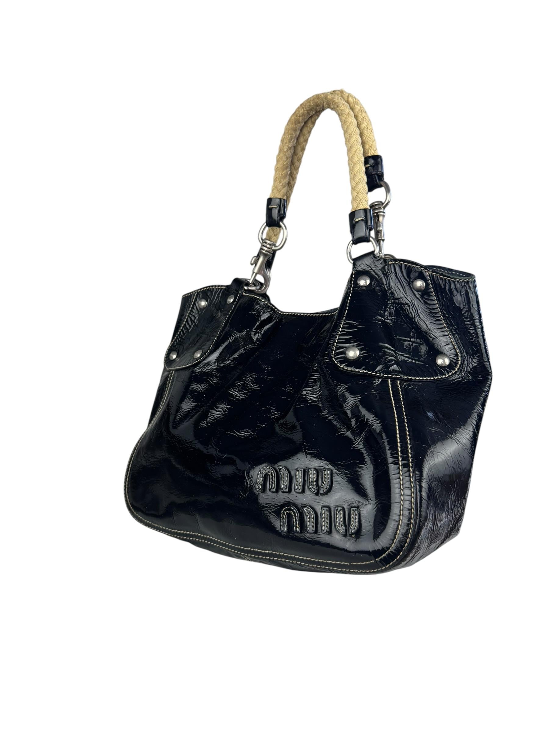 MIU MIU PATENT LEATHER TOTE BAG