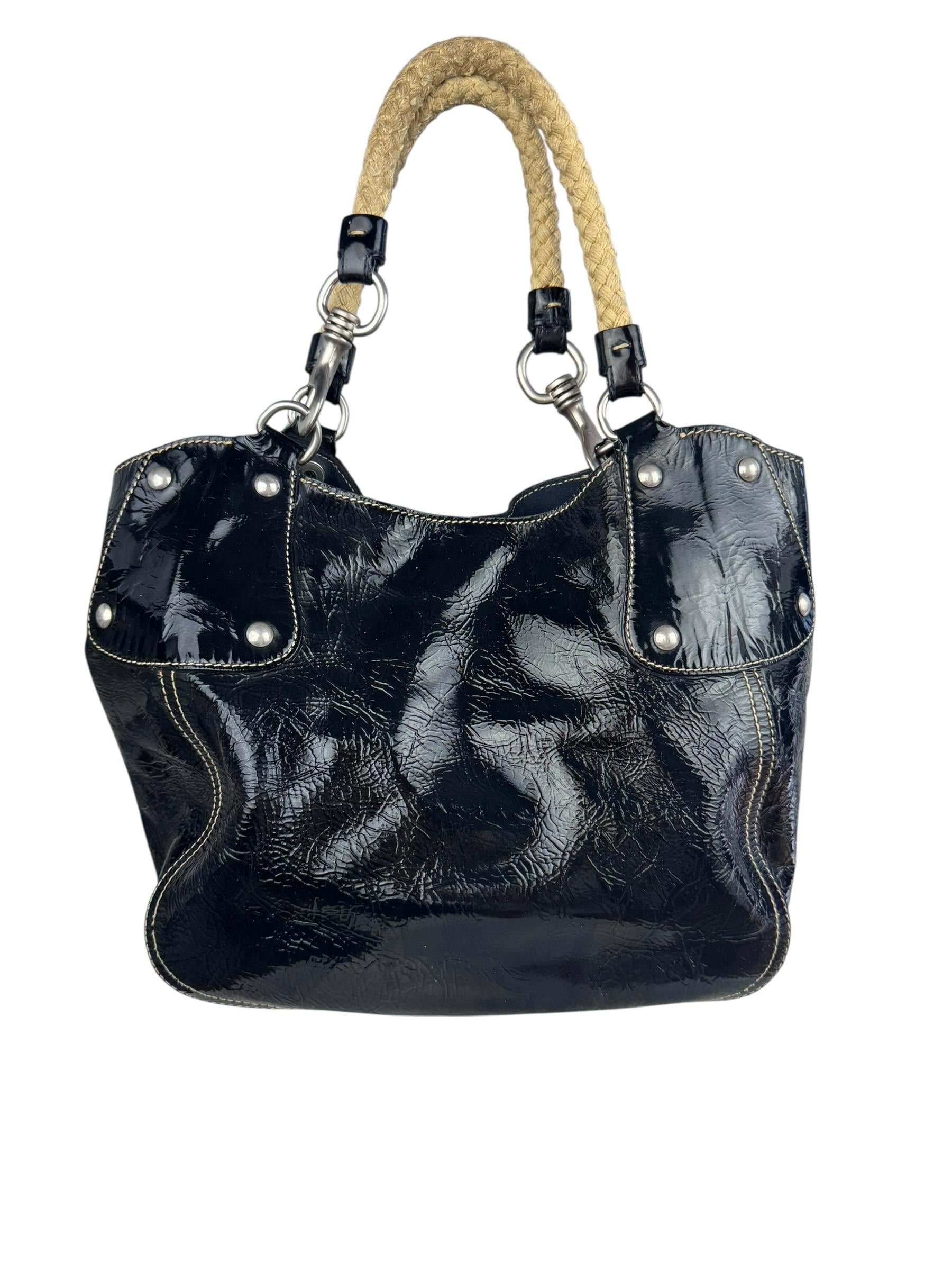 MIU MIU PATENT LEATHER TOTE BAG