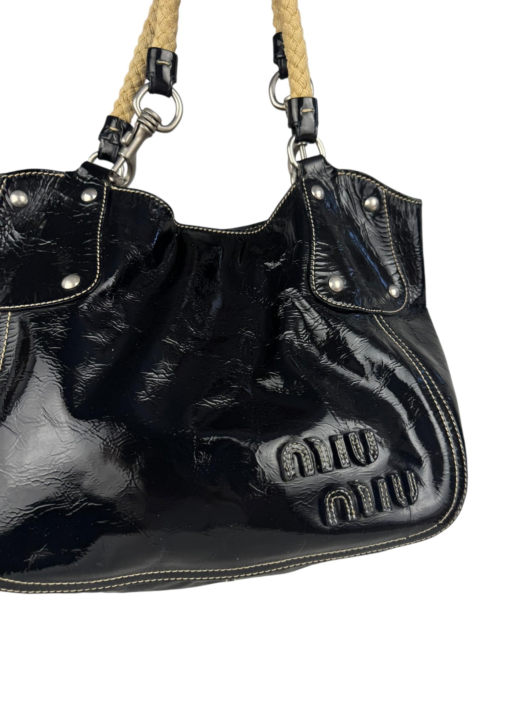 MIU MIU PATENT LEATHER TOTE BAG