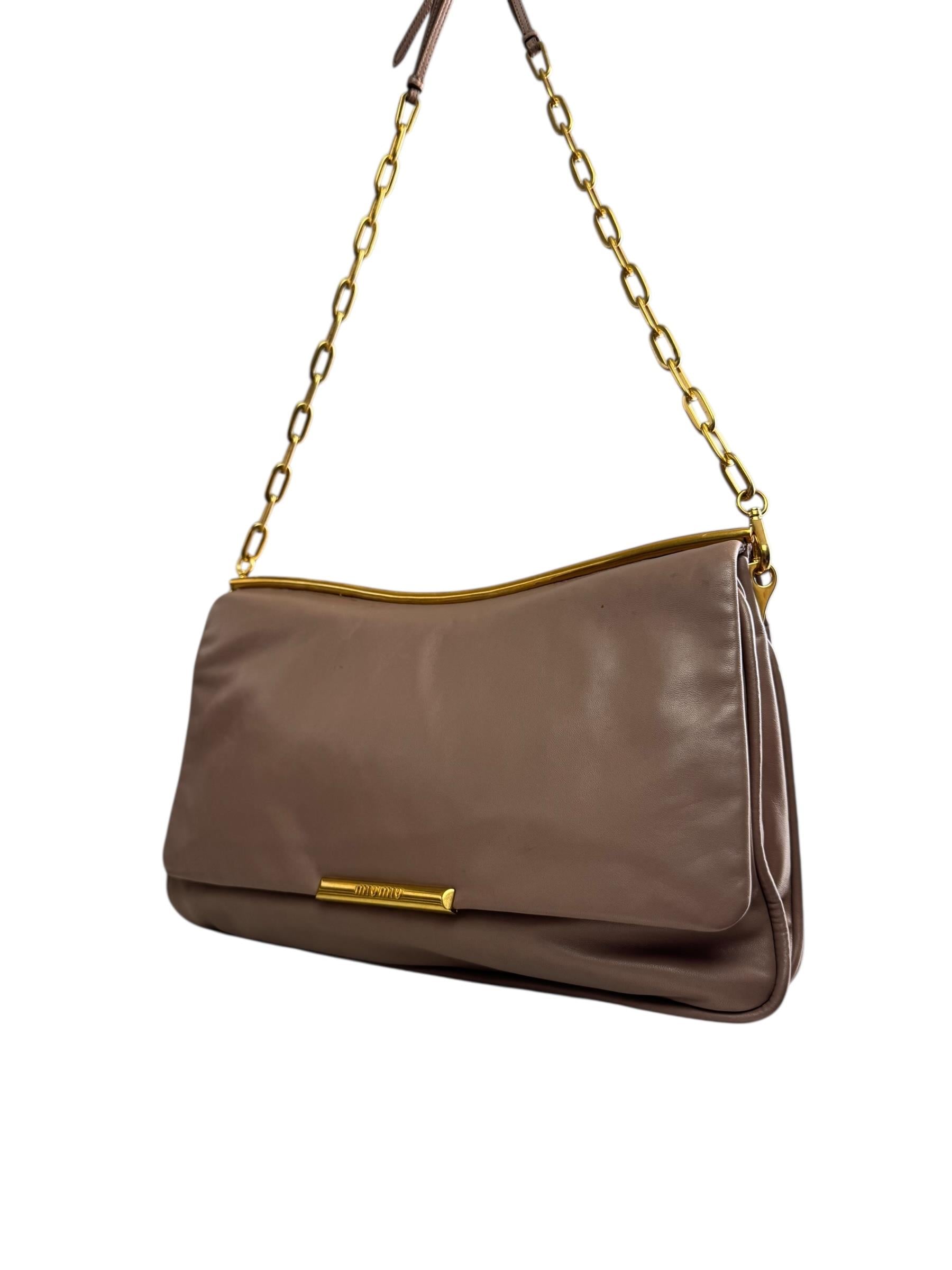 MIU MIU POUDREE LEATHER SHOULDER BAG