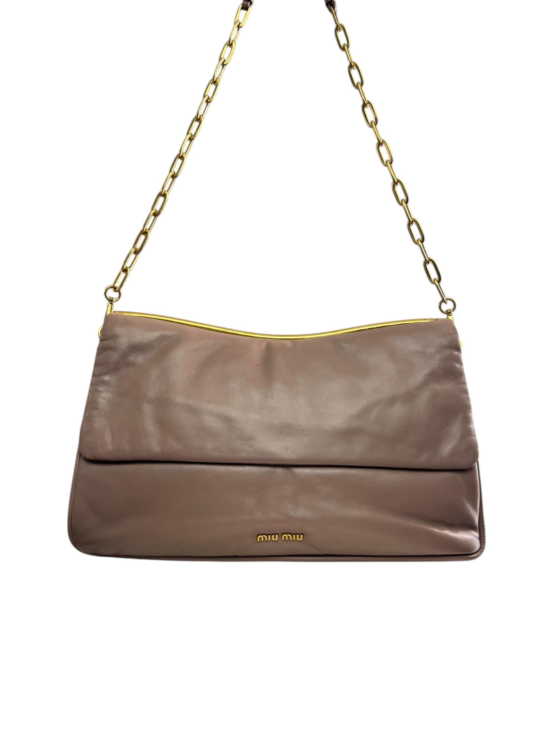 MIU MIU POUDREE LEATHER SHOULDER BAG