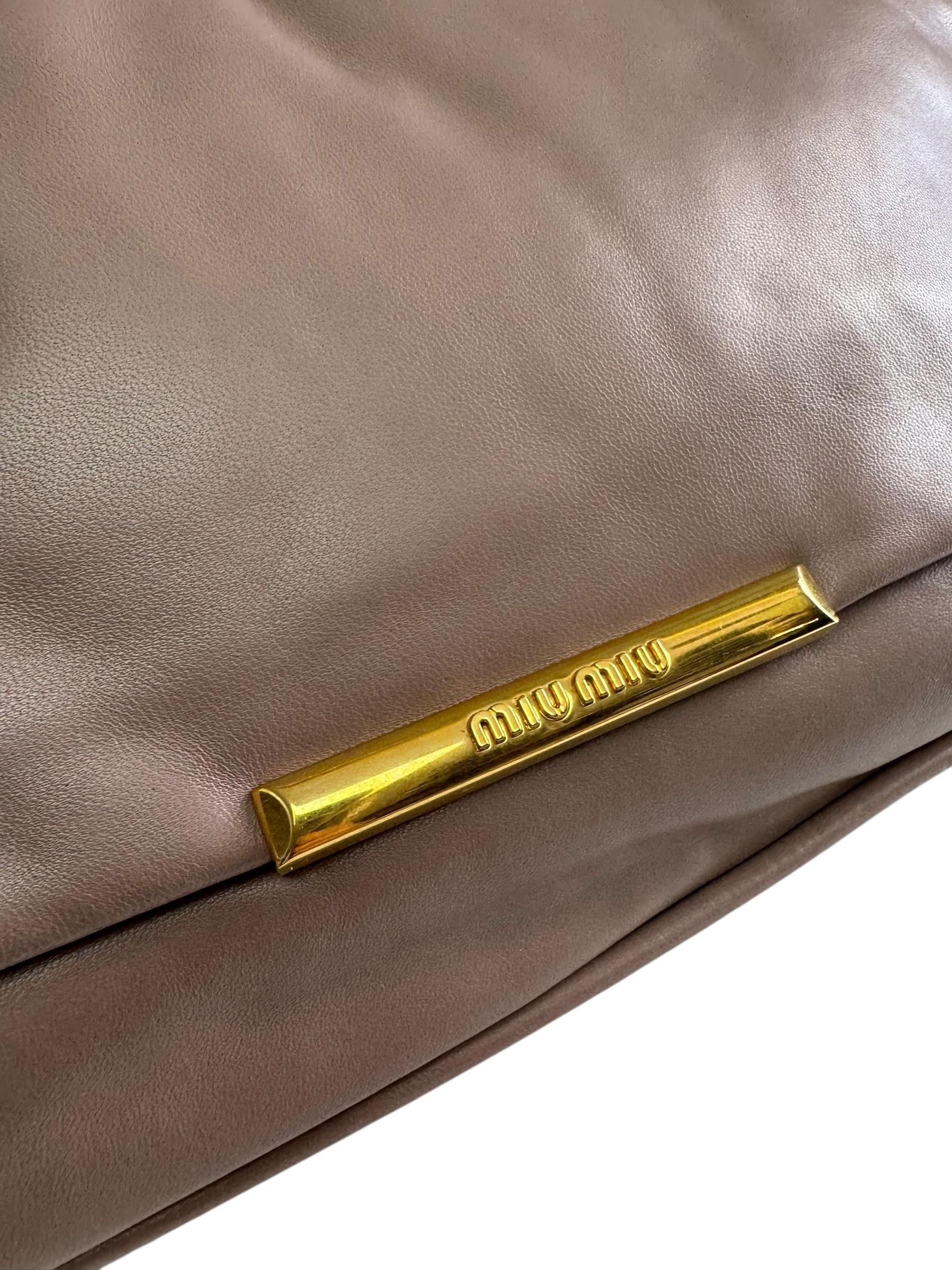MIU MIU POUDREE LEATHER SHOULDER BAG