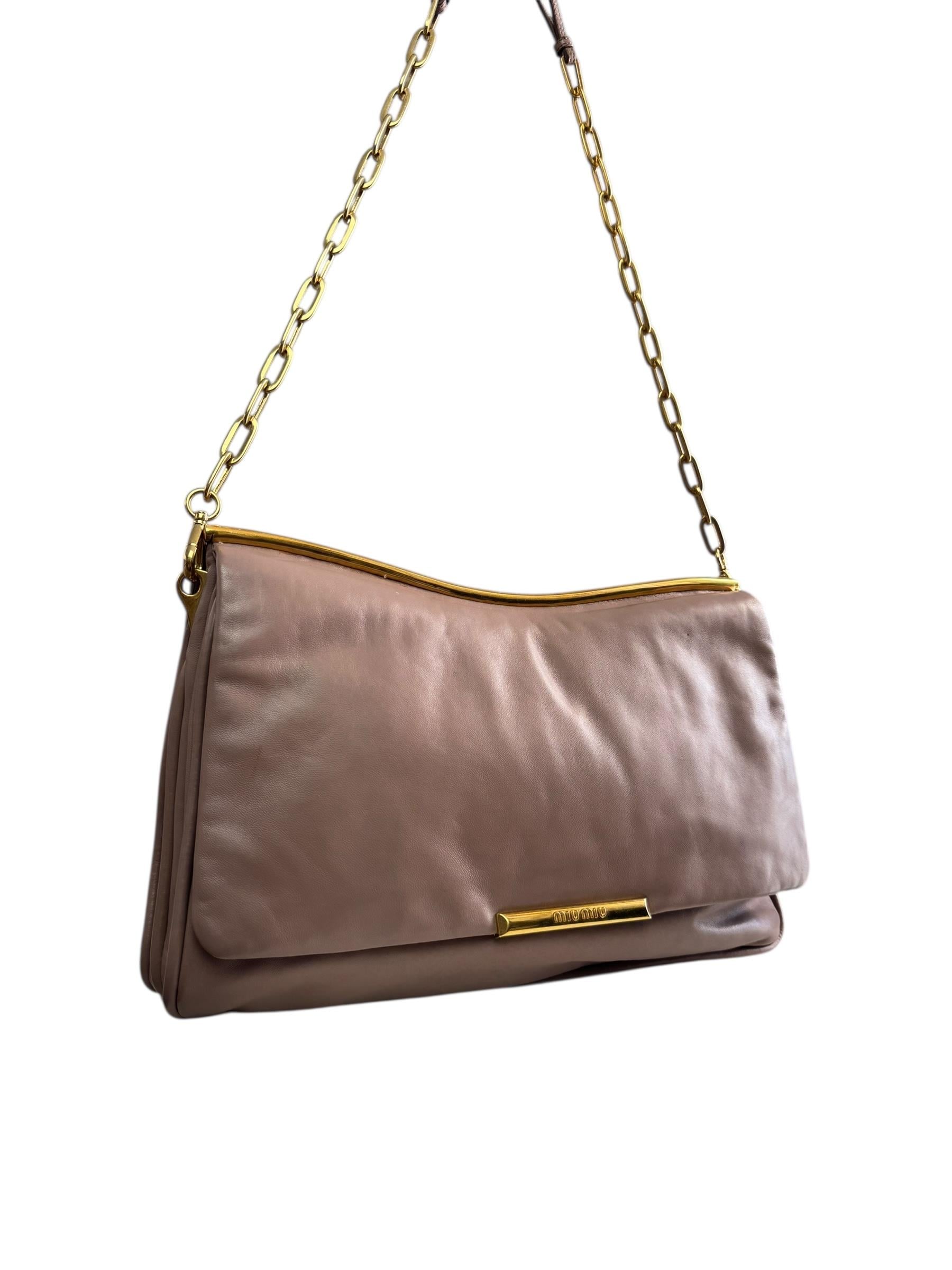 MIU MIU POUDREE LEATHER SHOULDER BAG