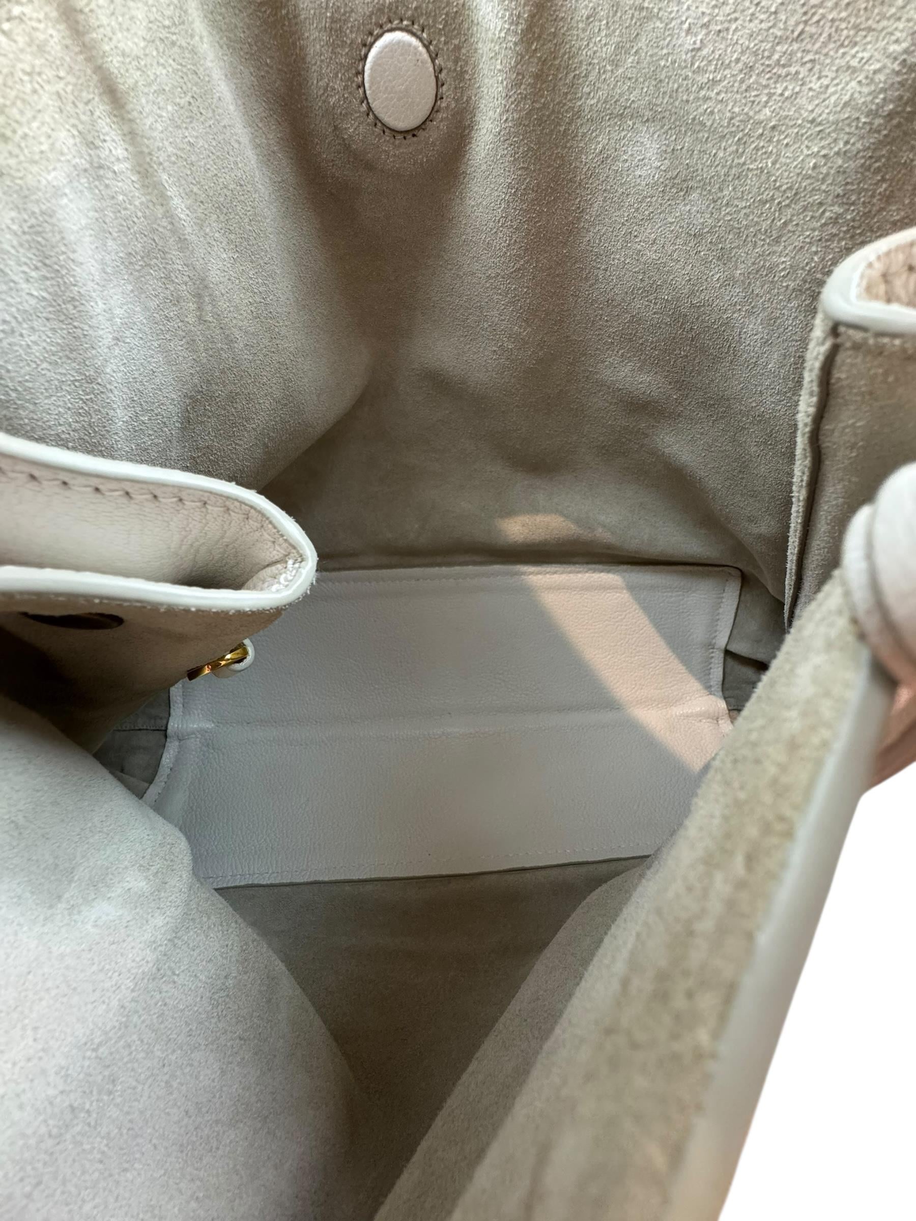 MIU MIU WHITE MADRAS TOTE BAG