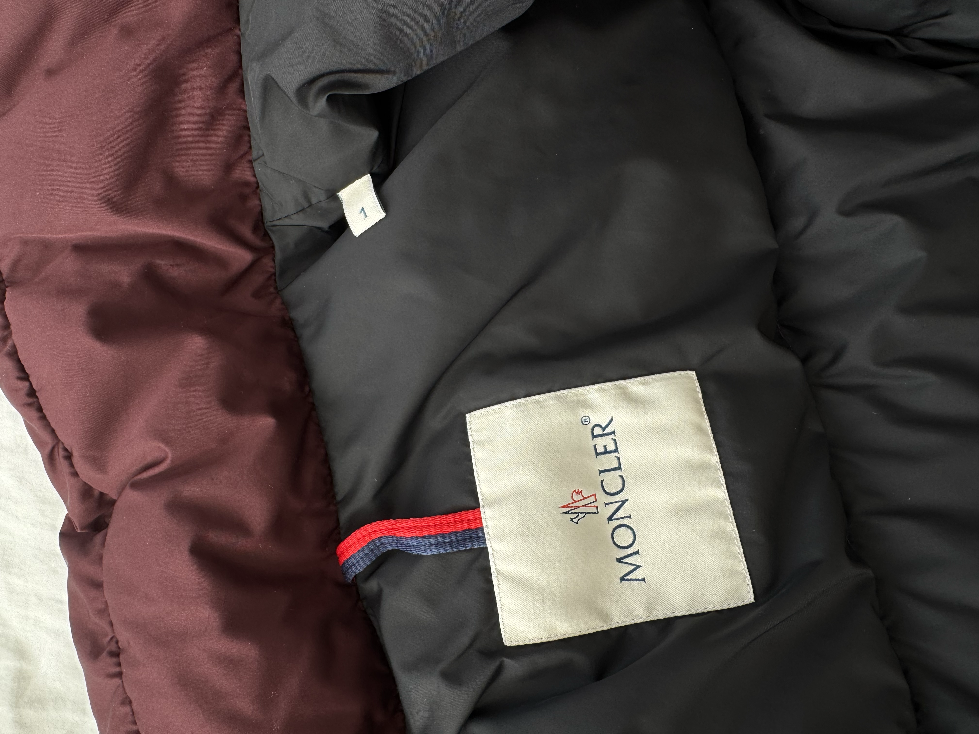 MONCLER BURGUNDY LABAS PUFFER GILET