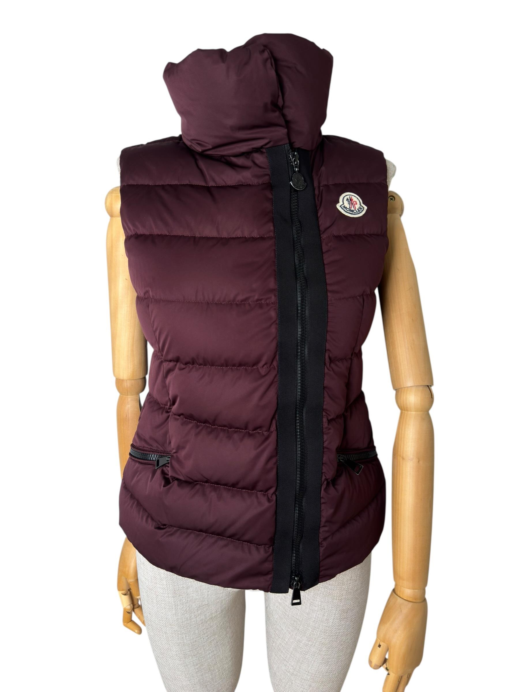 MONCLER BURGUNDY LABAS PUFFER GILET