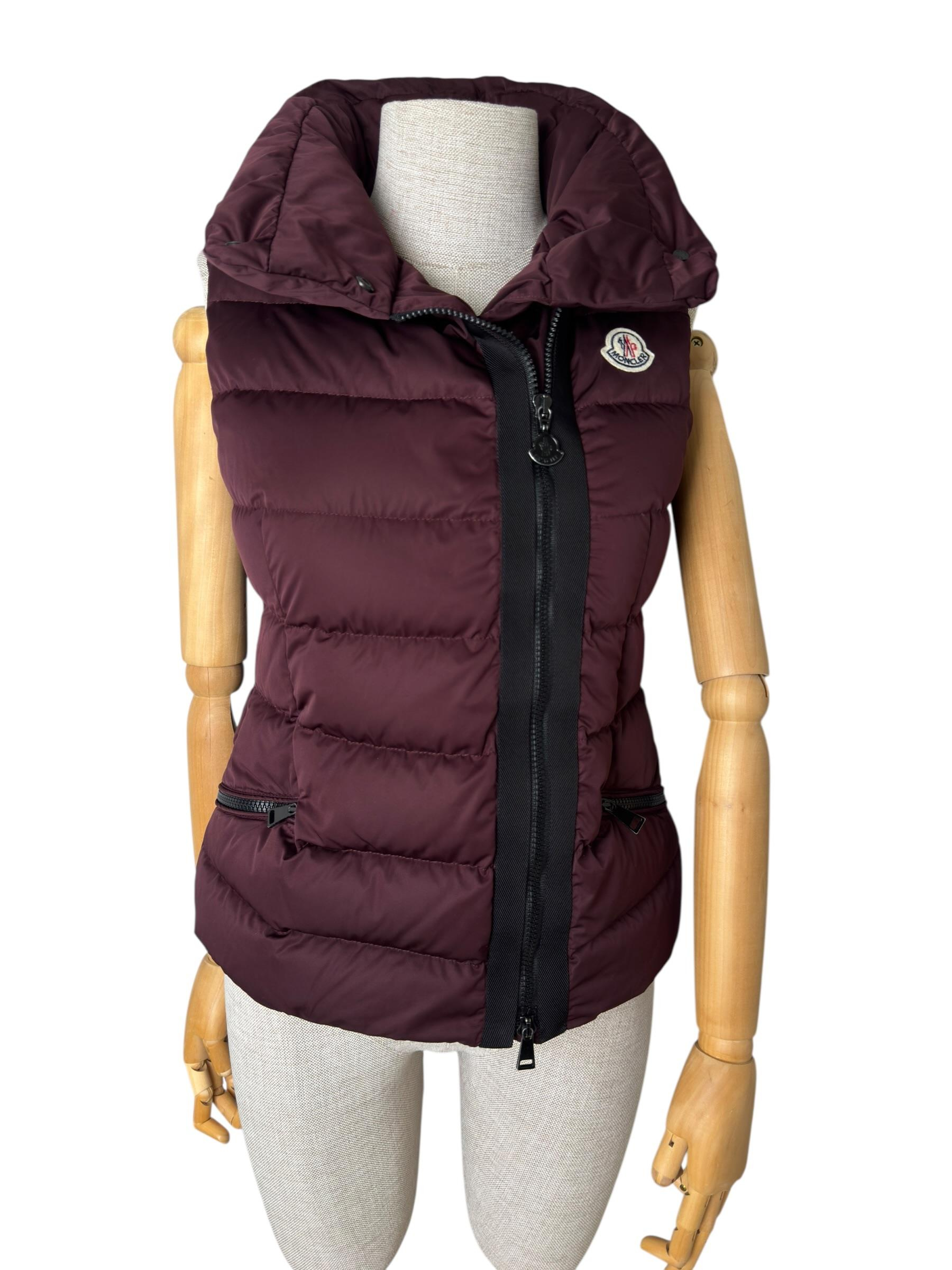 MONCLER BURGUNDY LABAS PUFFER GILET