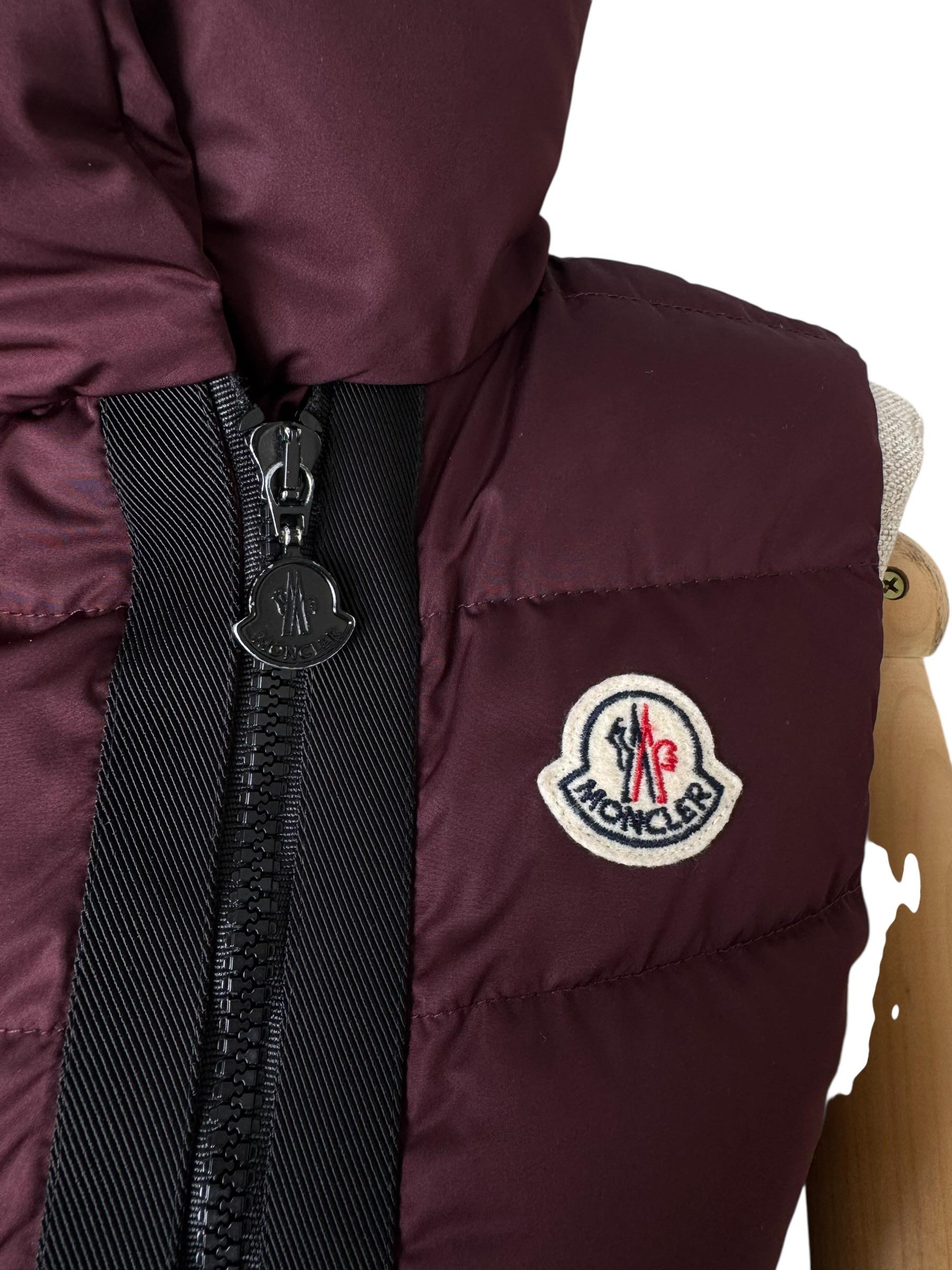 MONCLER BURGUNDY LABAS PUFFER GILET