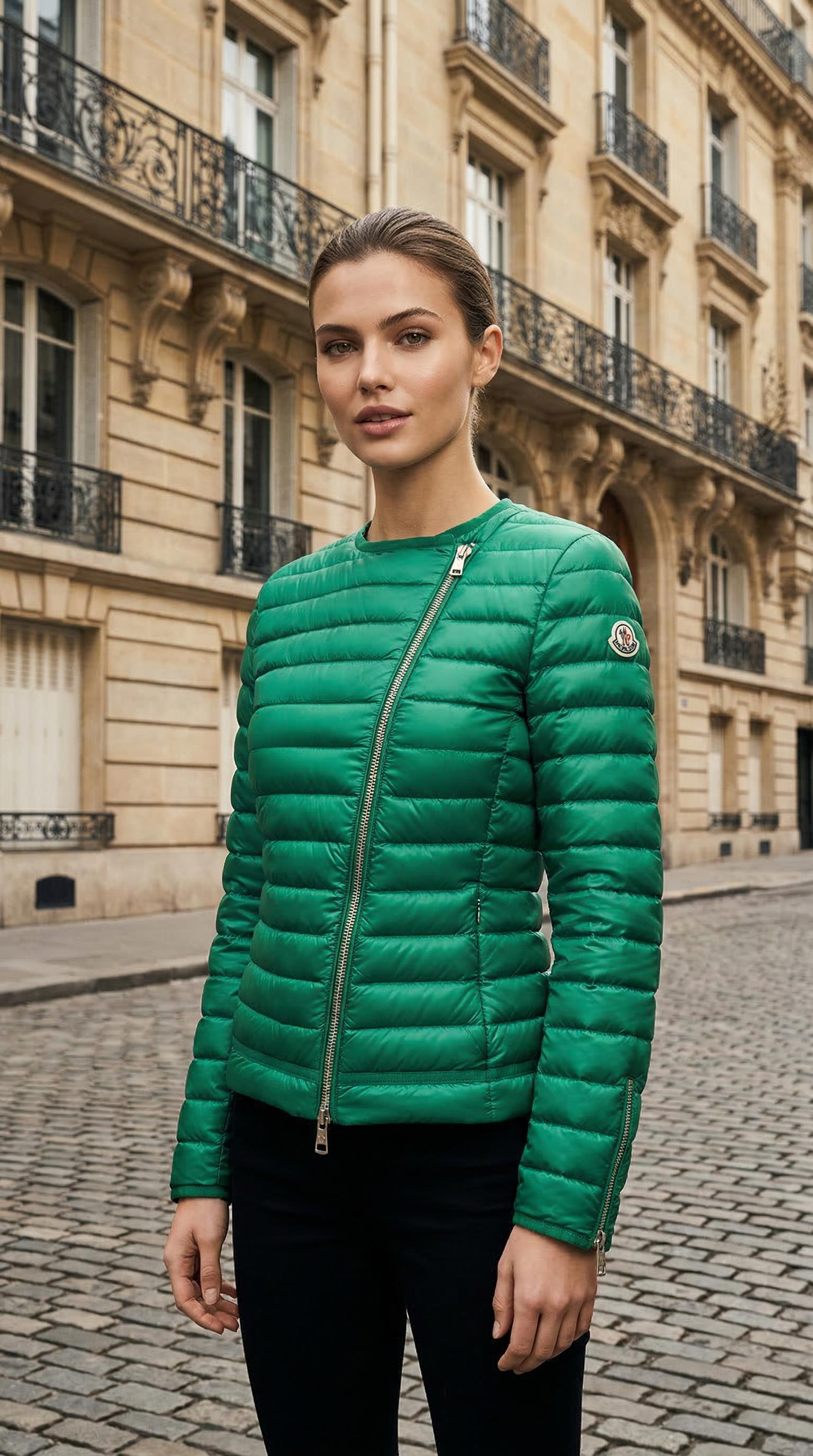 MONCLER GREEN AMEY GIUBBOTTO