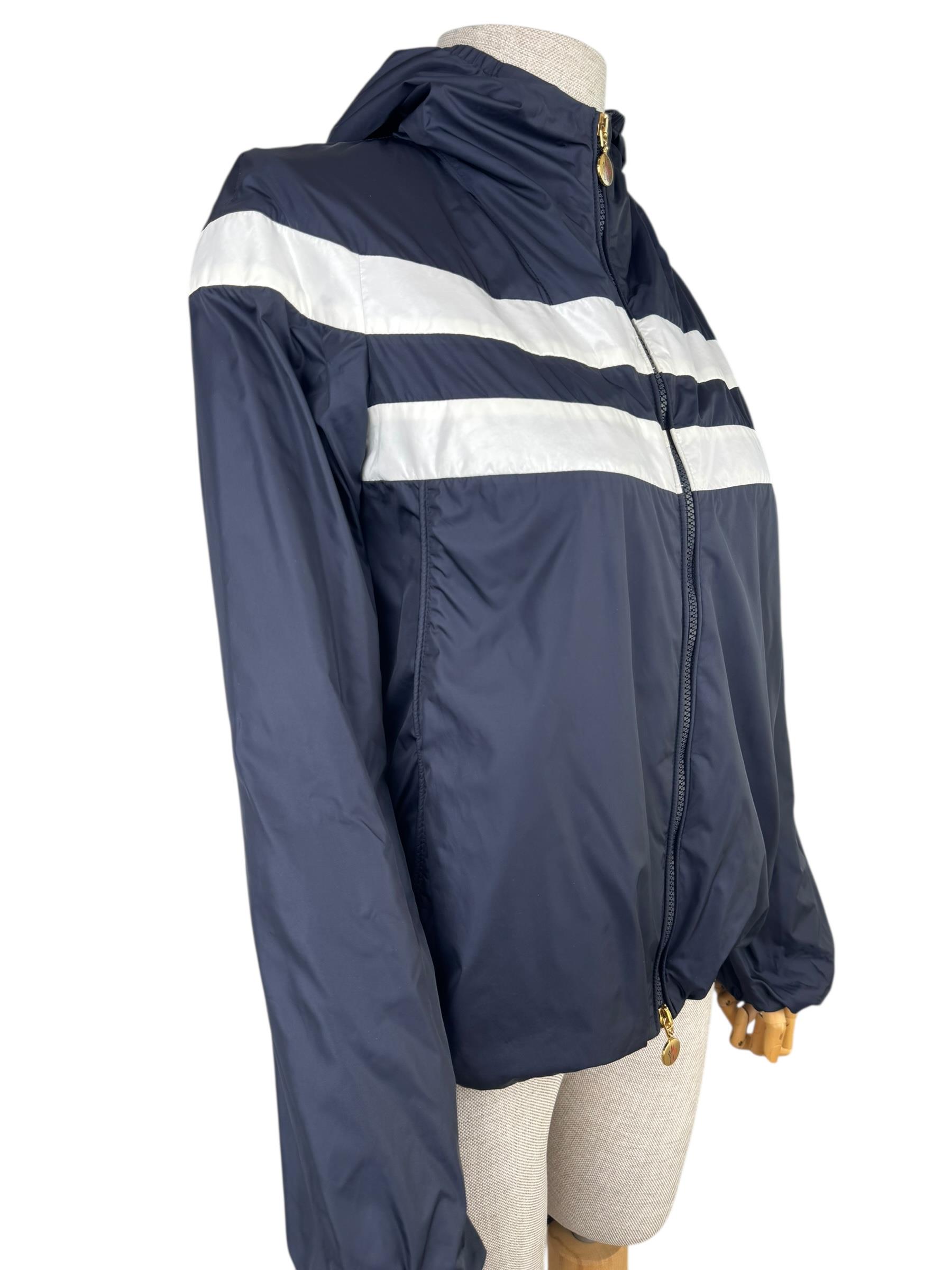 MONCLER STRIPE HOODED WIND BREAKER JACKET