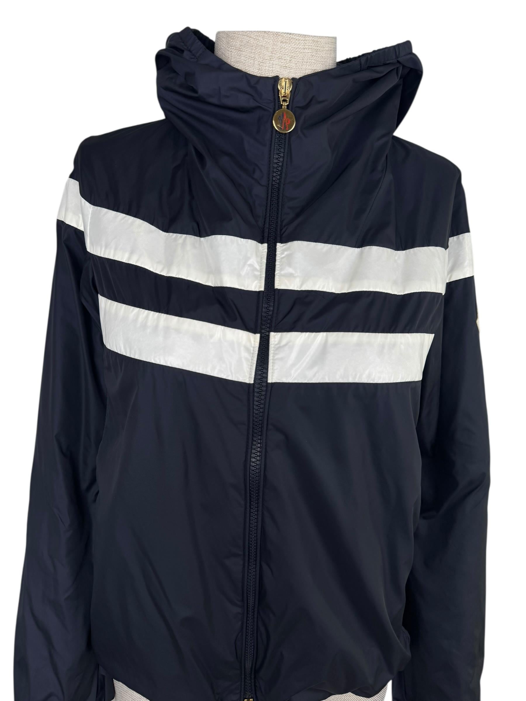 MONCLER STRIPE HOODED WIND BREAKER JACKET