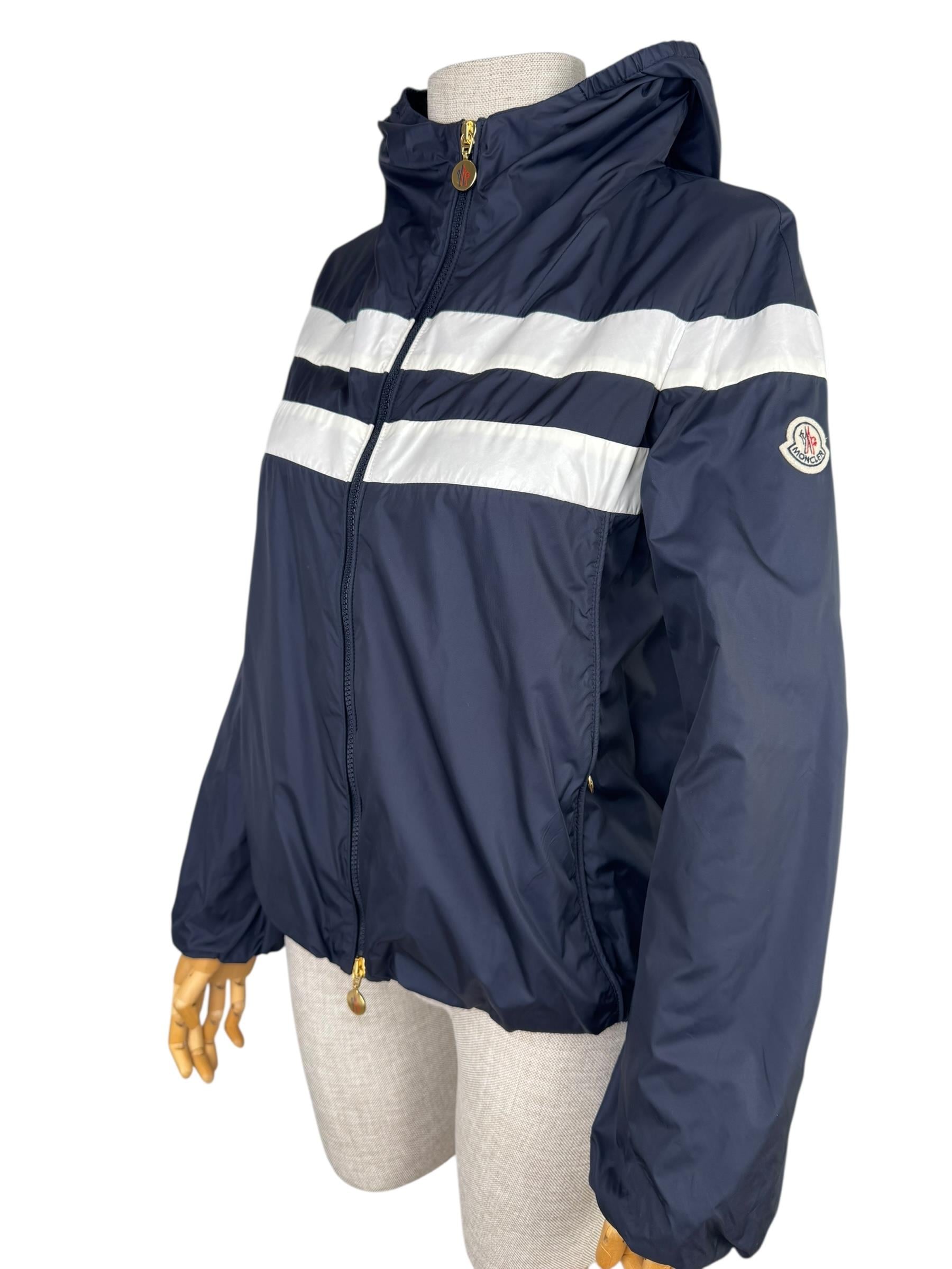 MONCLER STRIPE HOODED WIND BREAKER JACKET