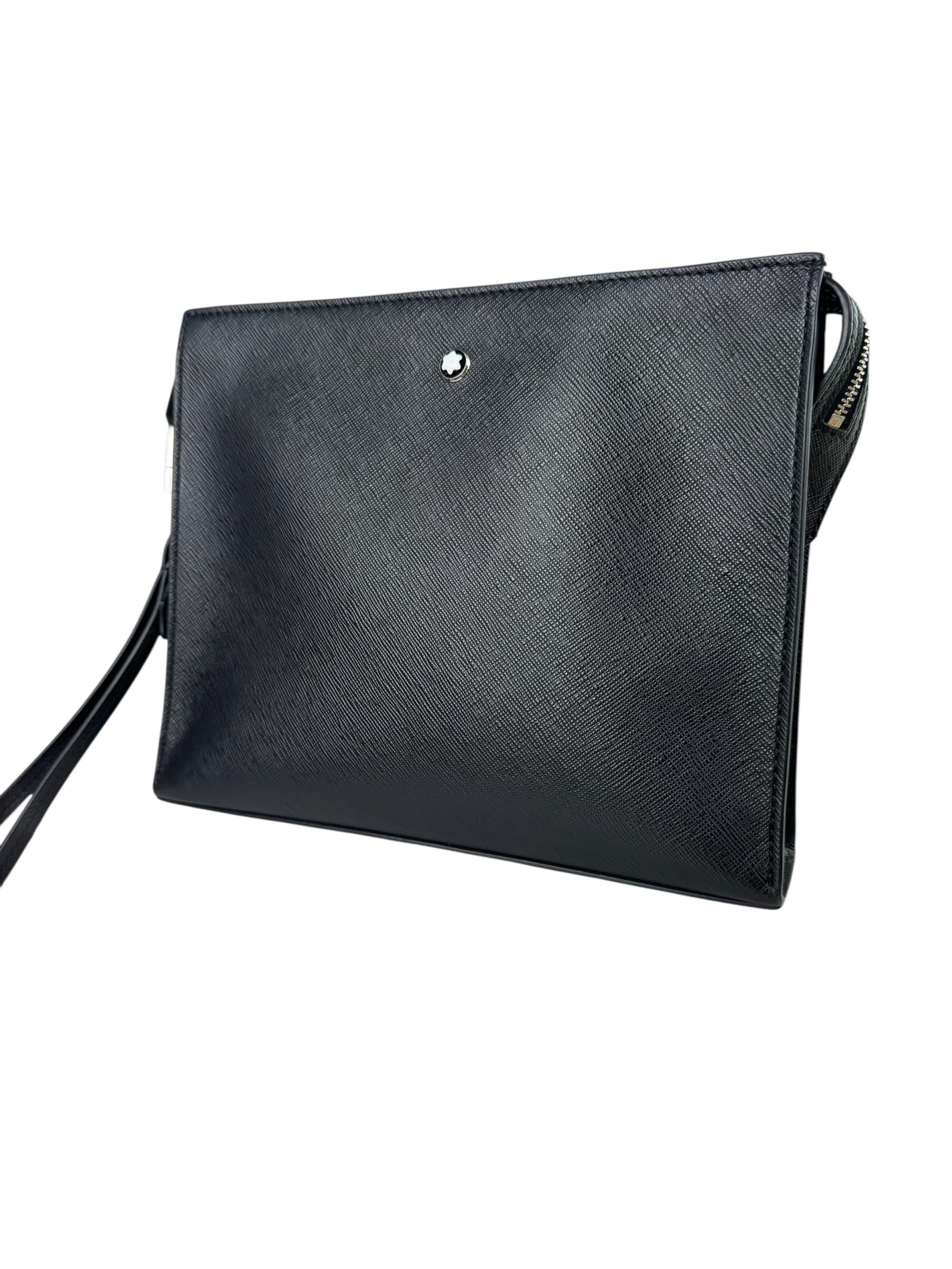 MONT BLANC LEATHER CLUTCH BAG