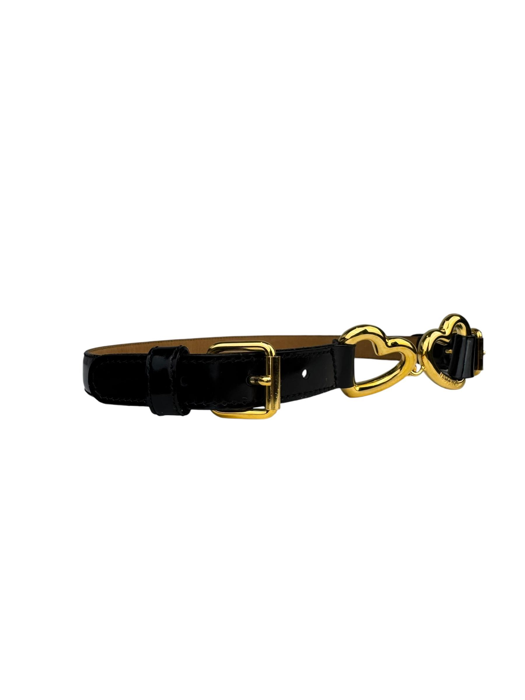 MOSCHINO BLACK HEART BELT