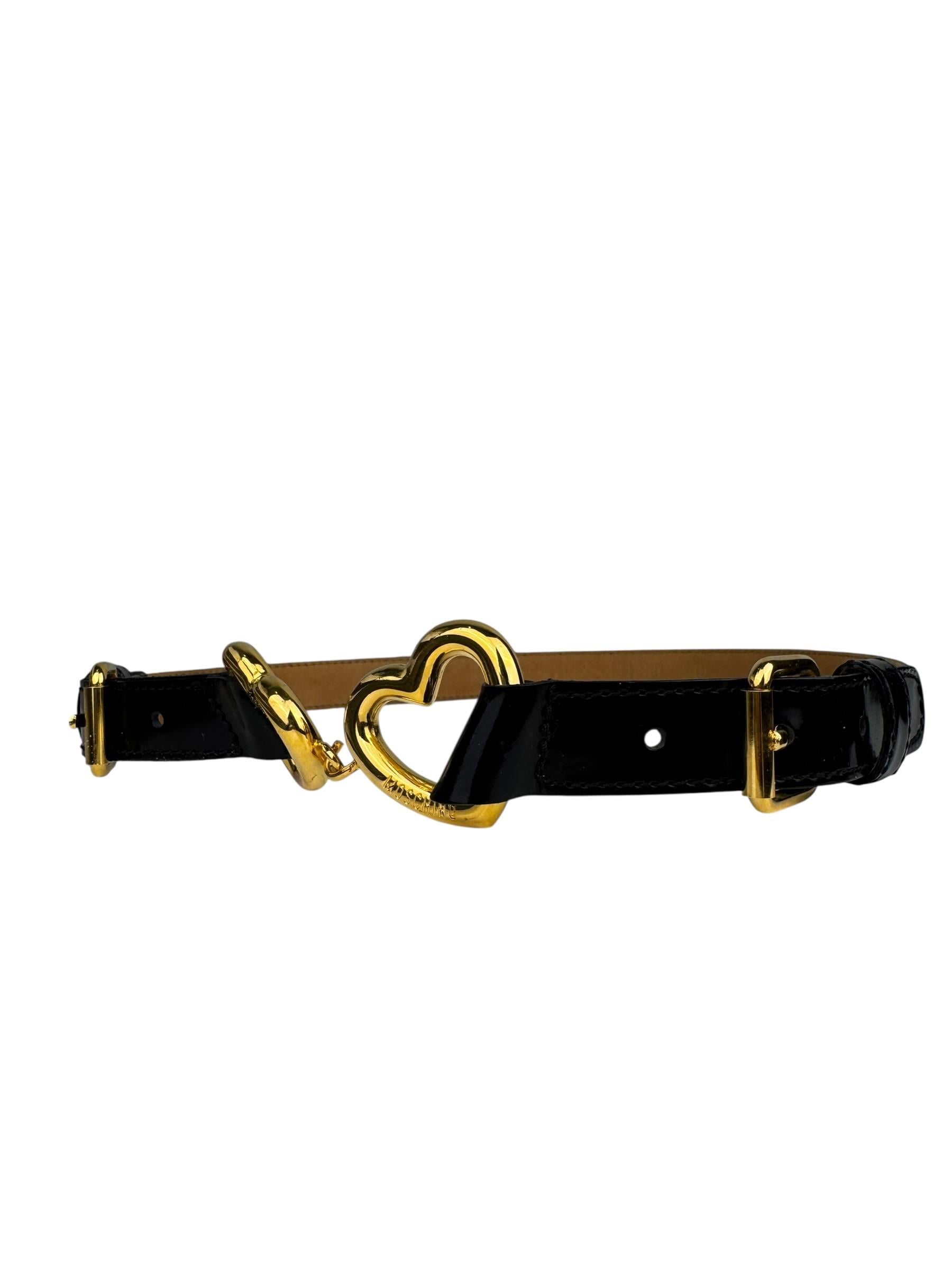 MOSCHINO BLACK HEART BELT