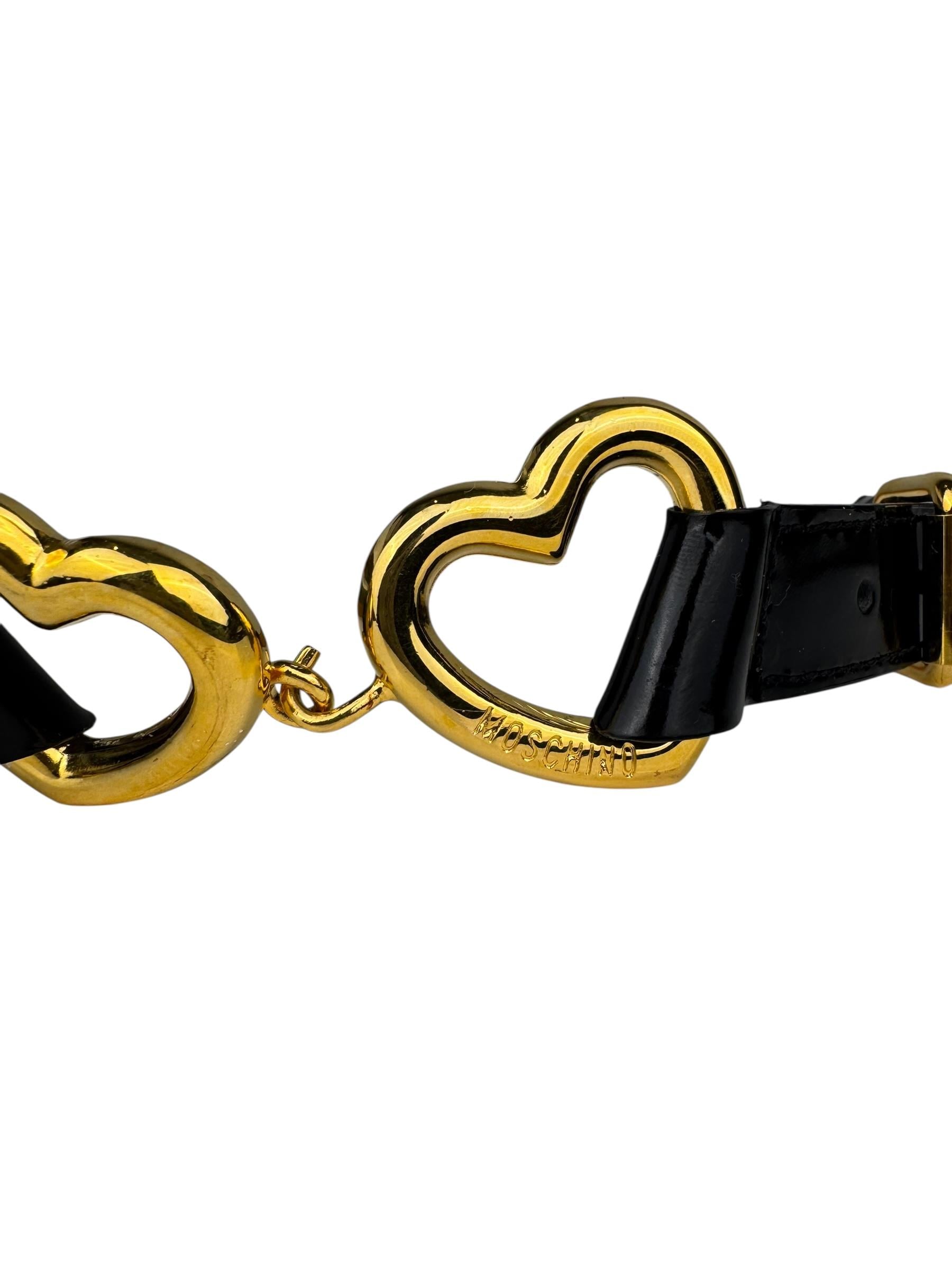 MOSCHINO BLACK HEART BELT