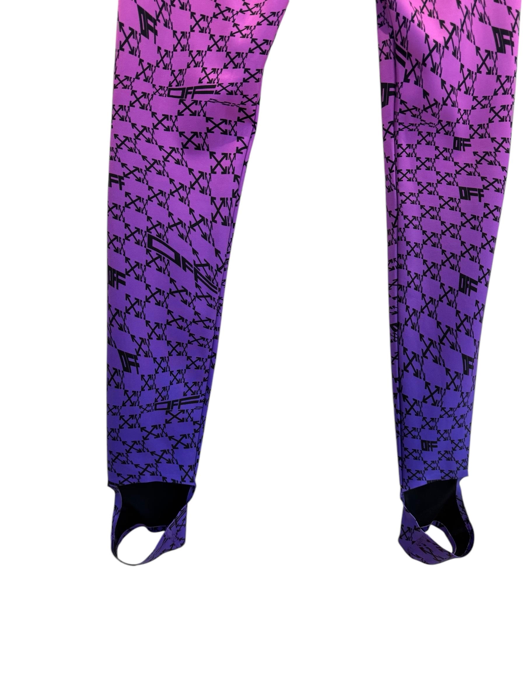 OFF WHITE LOGO PURPLE LEGGINGS