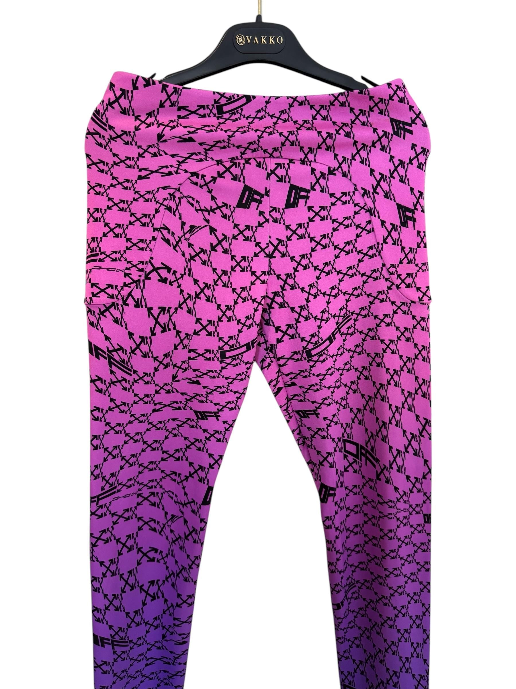 OFF WHITE LOGO PURPLE LEGGINGS