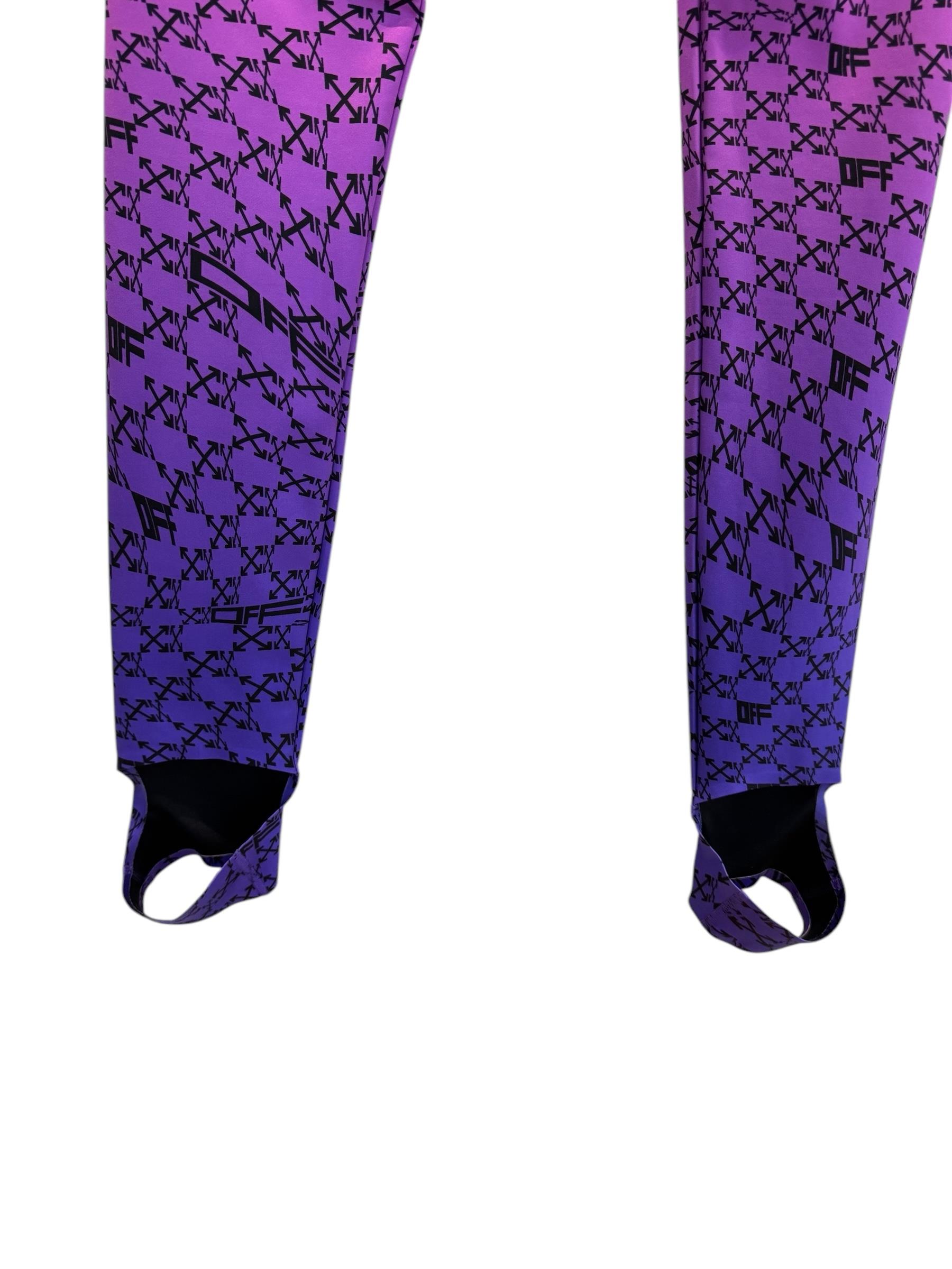 OFF WHITE LOGO PURPLE LEGGINGS