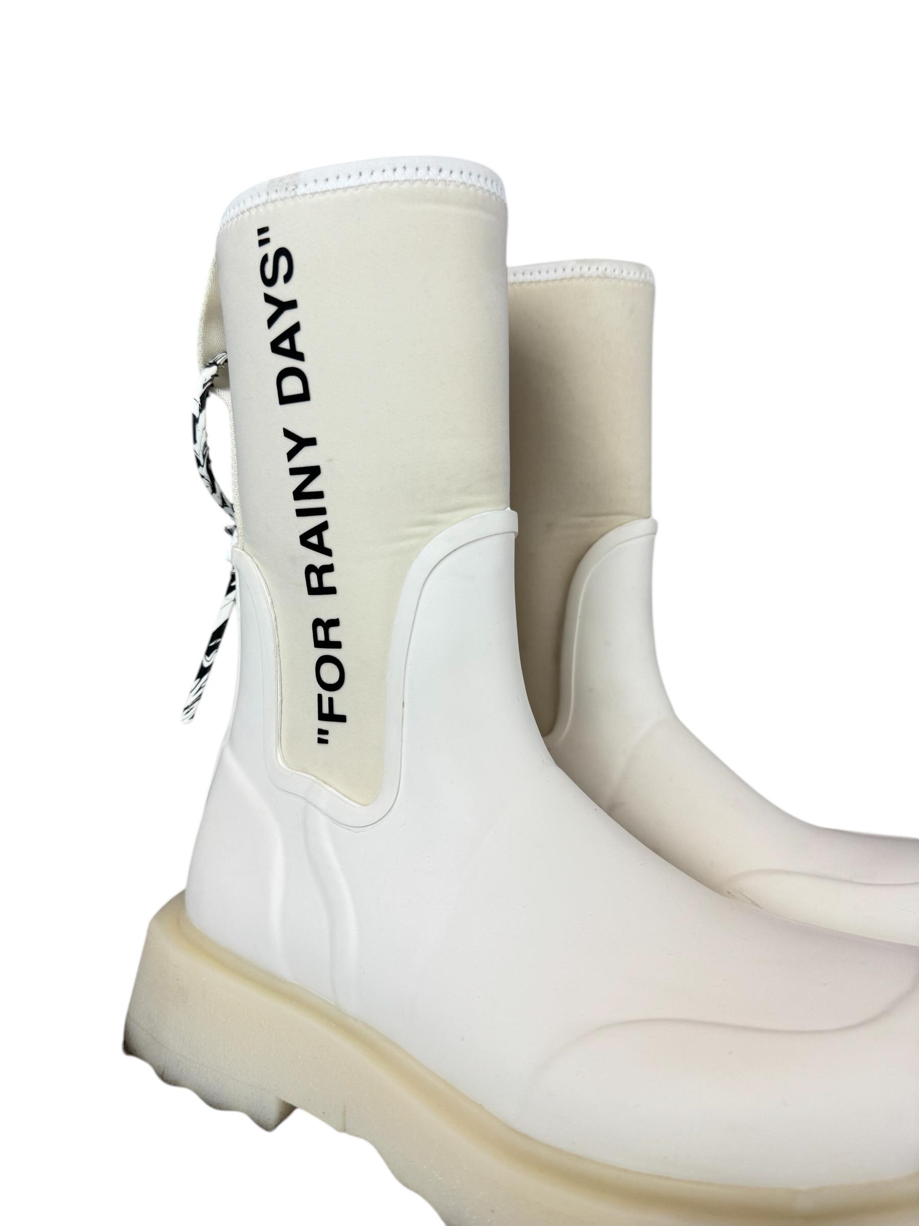 OFF WHITE RUBBER RAIN BOOTS