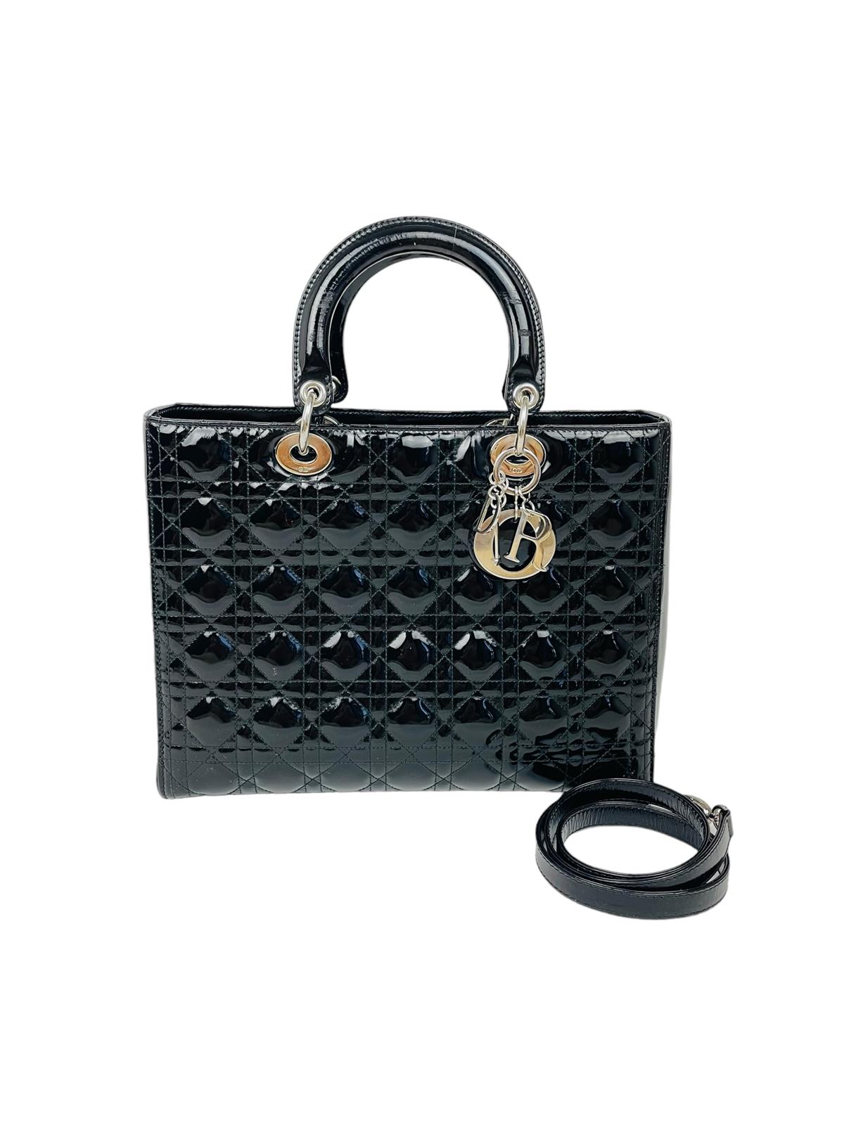 PATENT LEATHER LADY DIOR HANDBAG