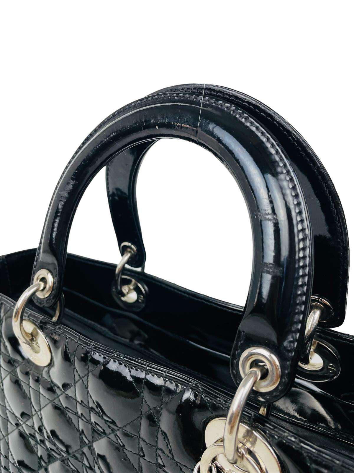 PATENT LEATHER LADY DIOR HANDBAG