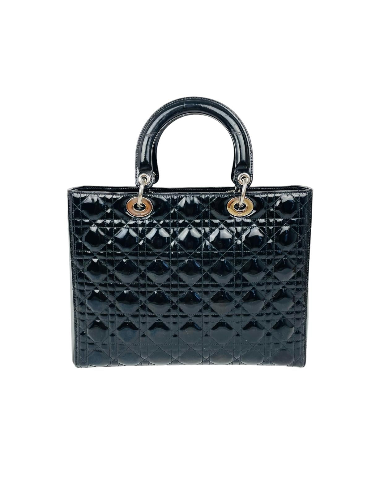 PATENT LEATHER LADY DIOR HANDBAG