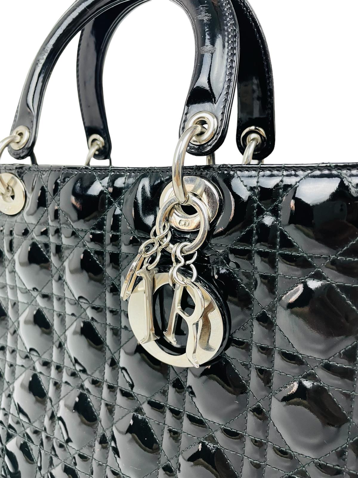 PATENT LEATHER LADY DIOR HANDBAG