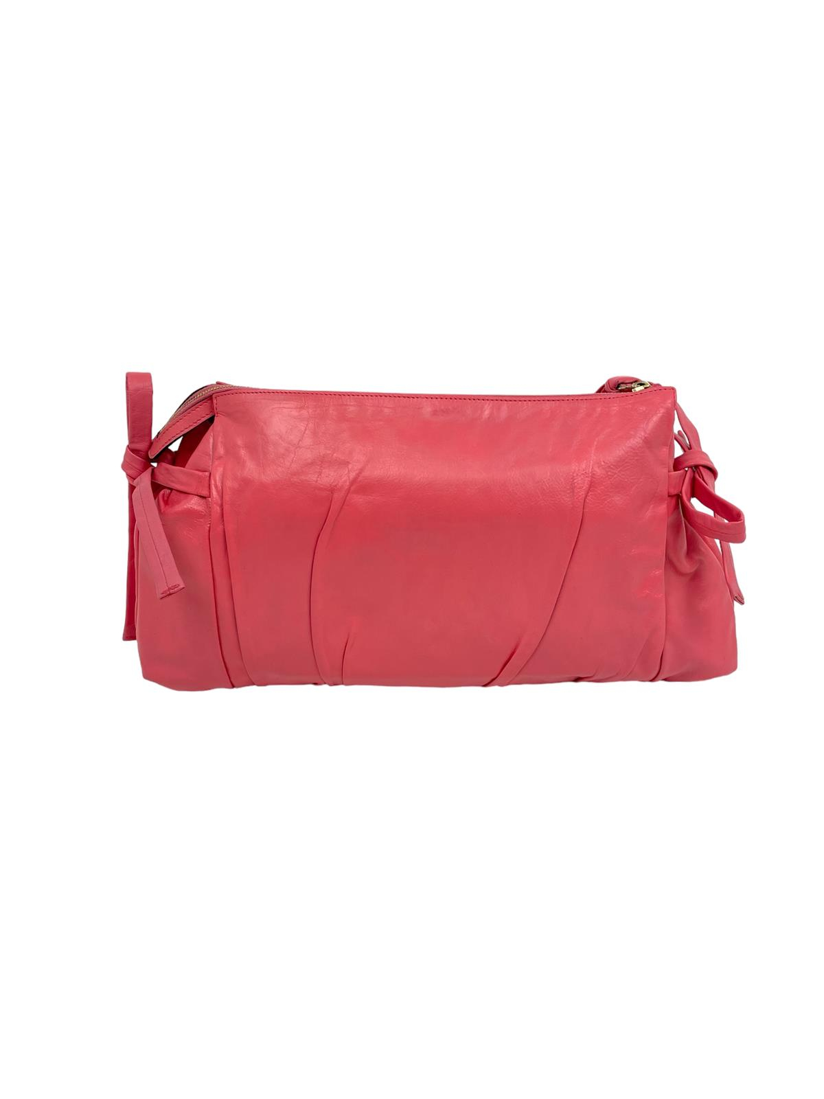 PINK LEATHER CLUTCH BAG
