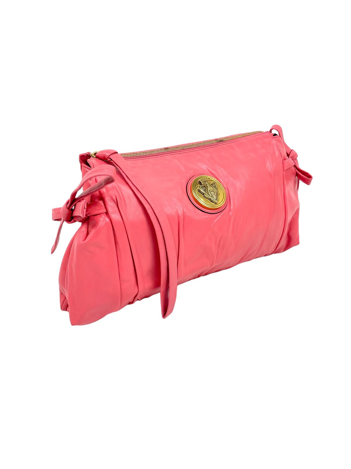 PINK LEATHER CLUTCH BAG