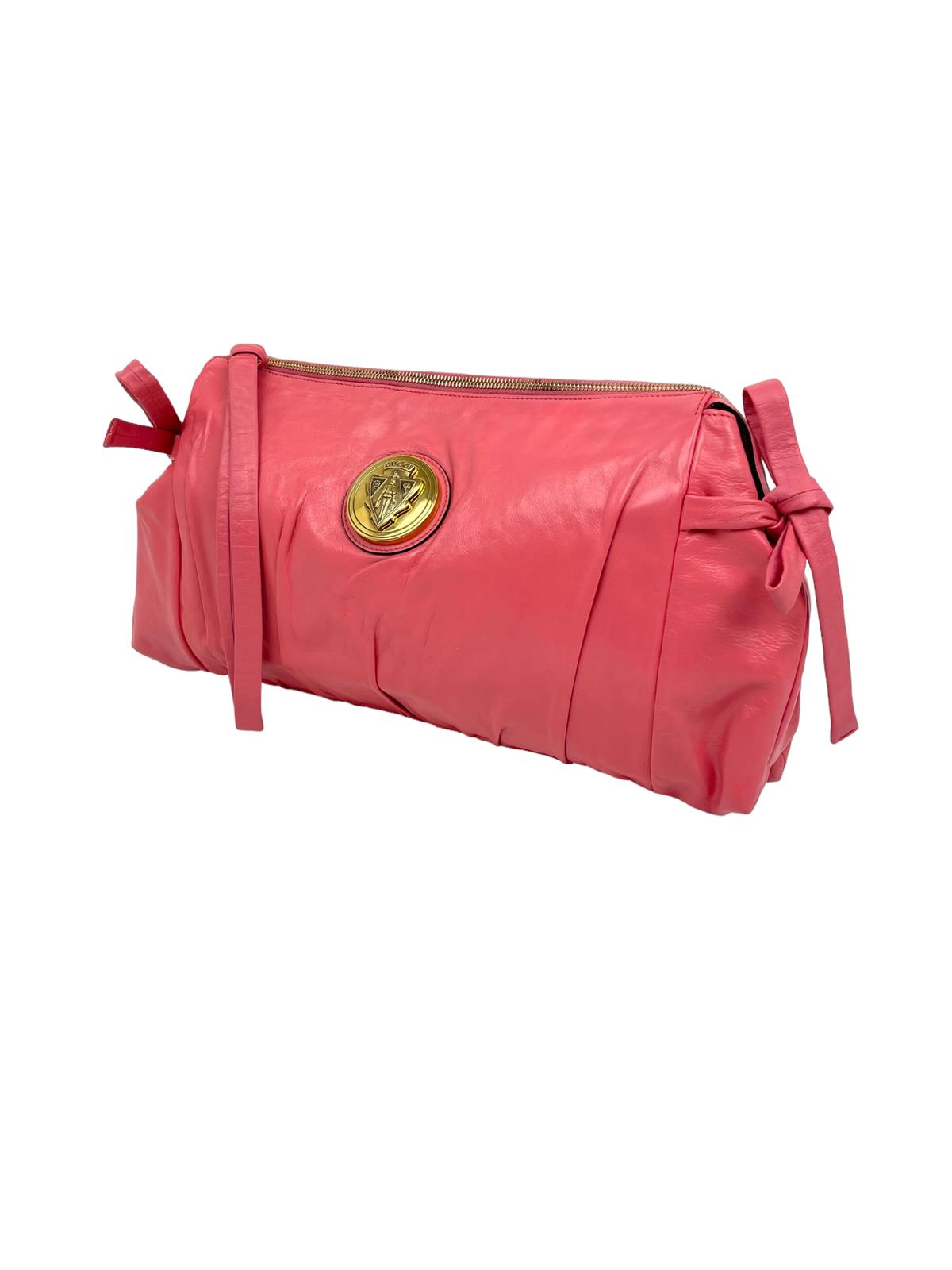 PINK LEATHER CLUTCH BAG