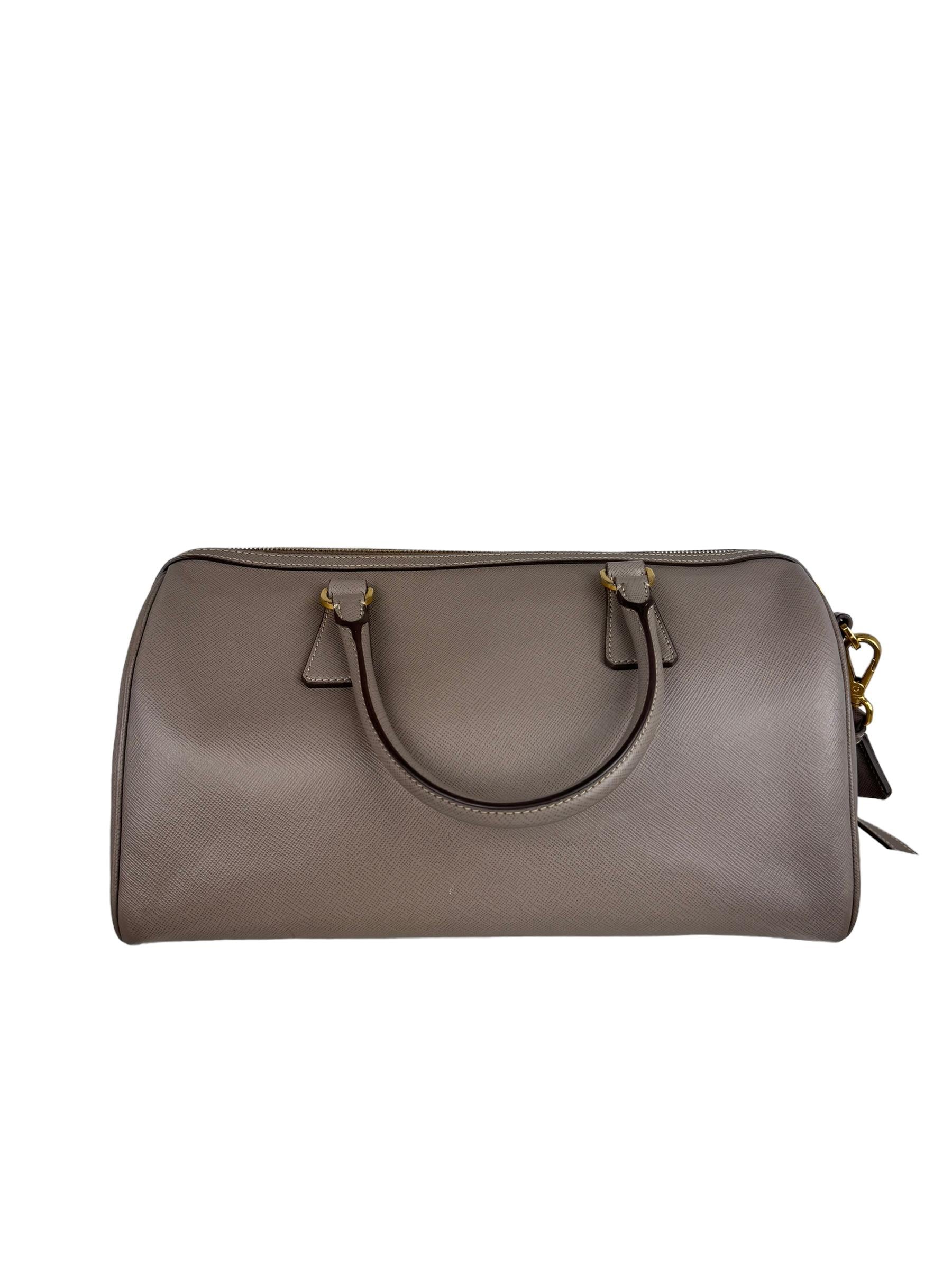 PRADA ARGILLA SAFFIANO LUX BOSTON BAG