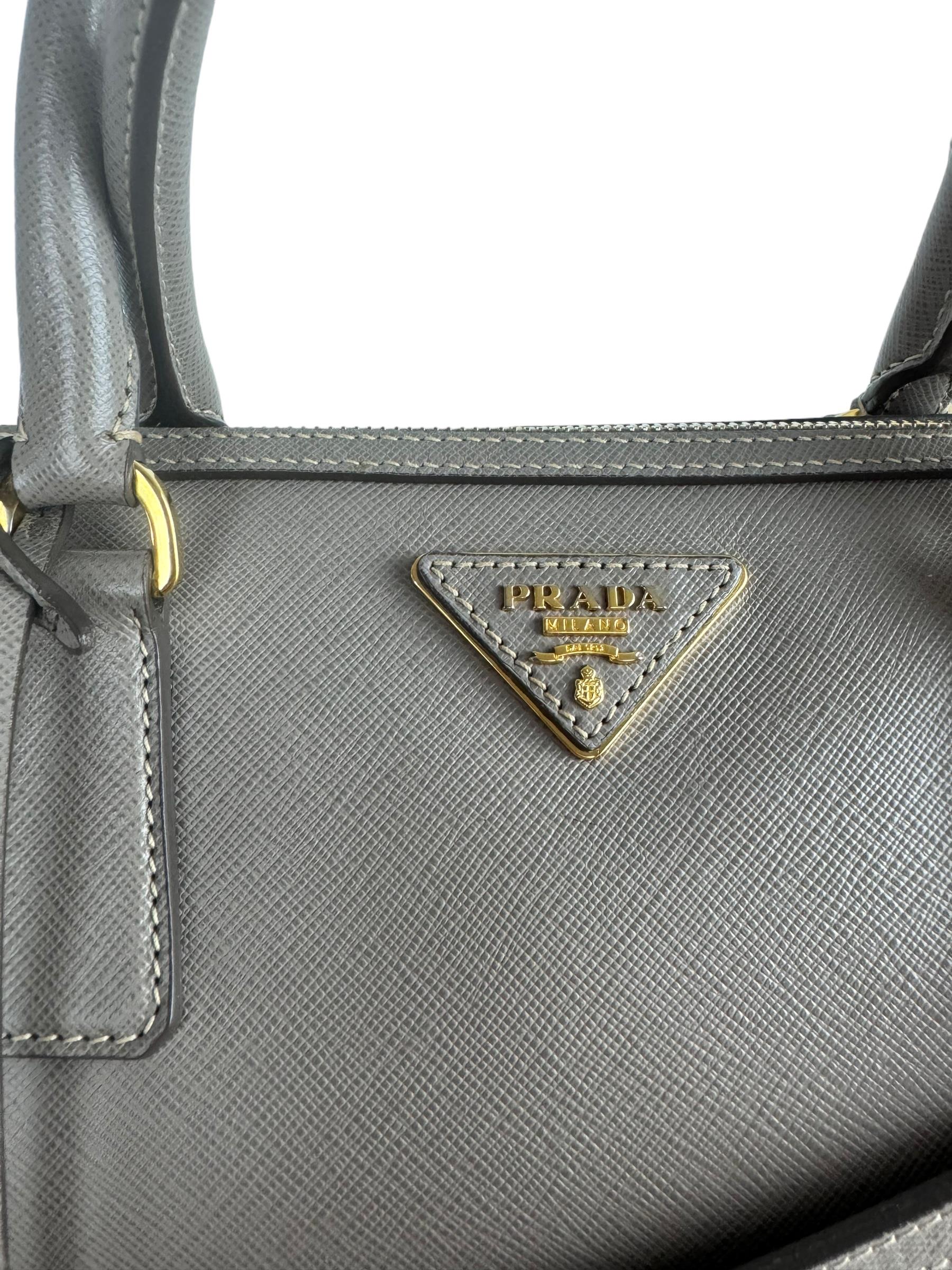 PRADA ARGILLA SAFFIANO LUX BOSTON BAG
