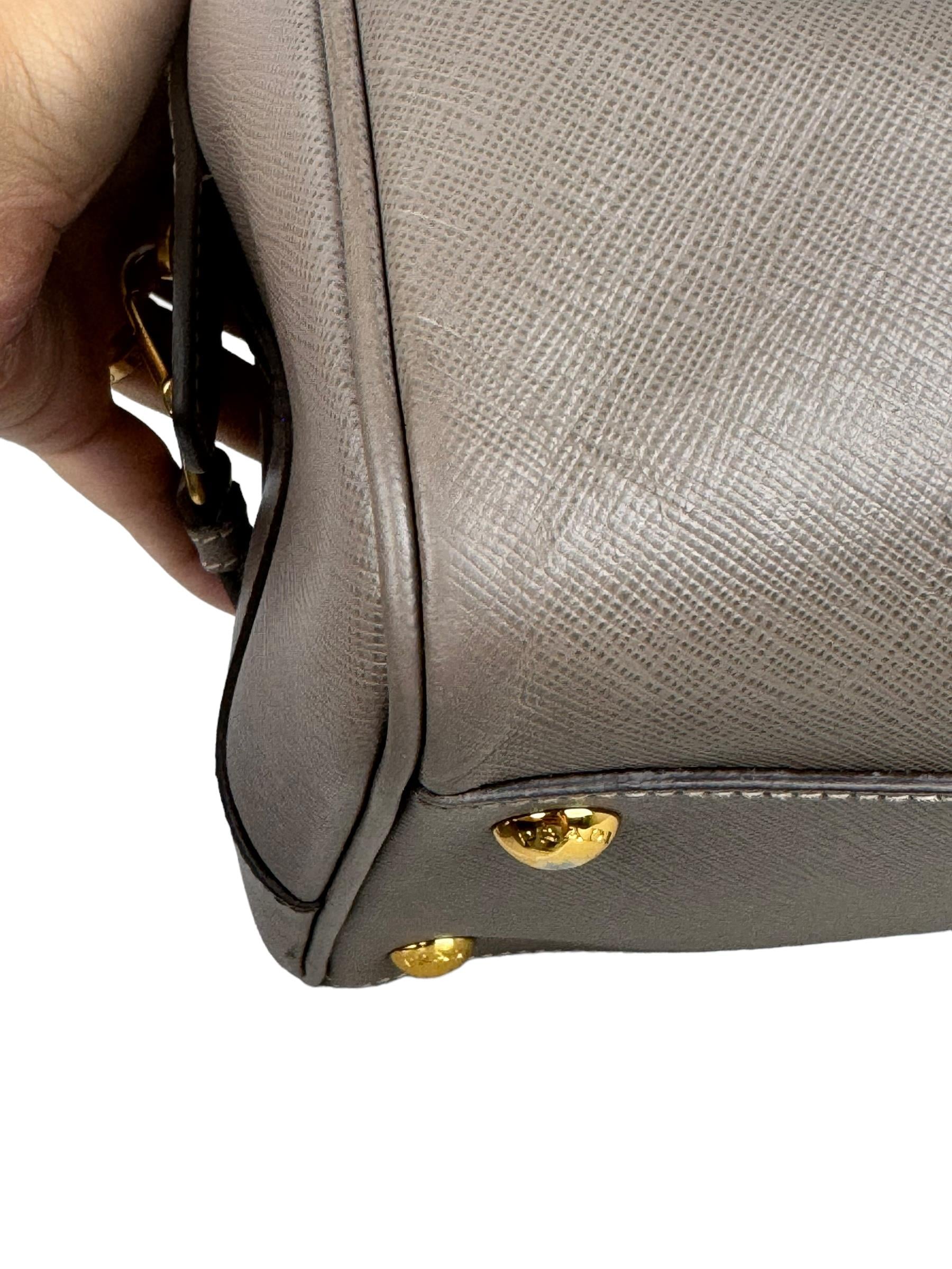 PRADA ARGILLA SAFFIANO LUX BOSTON BAG
