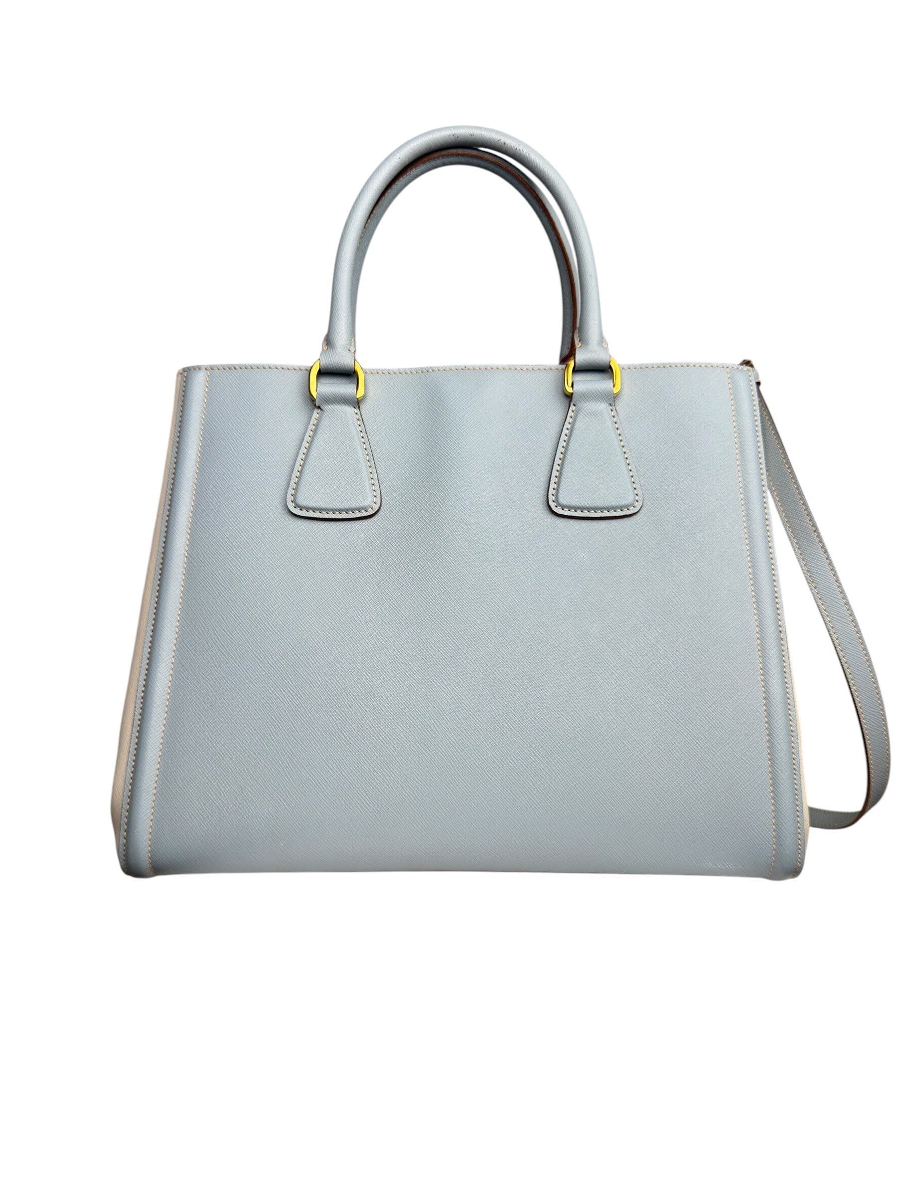 PRADA BABY BLUE SAFFIANO LEATHER GALLERIA BAG 