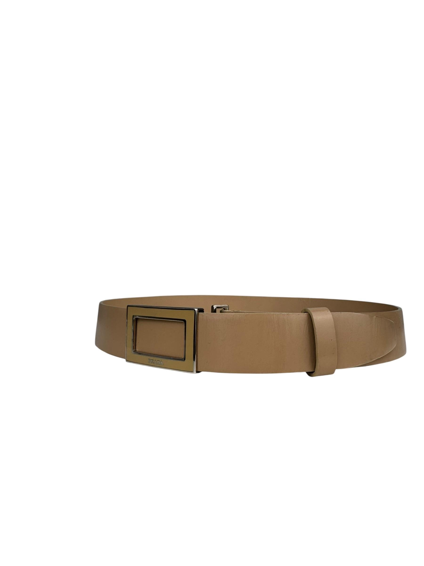 PRADA BEIGE LEATHER BELT