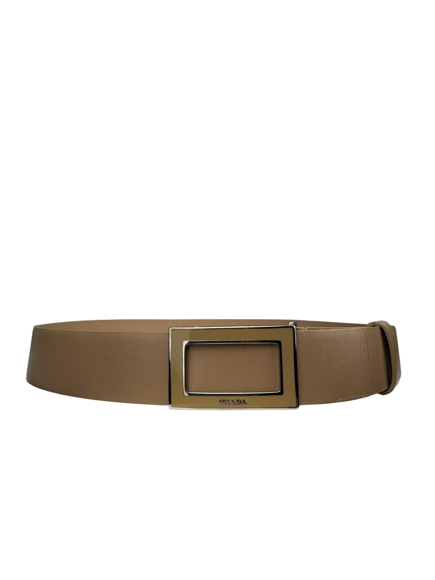 PRADA BEIGE LEATHER BELT