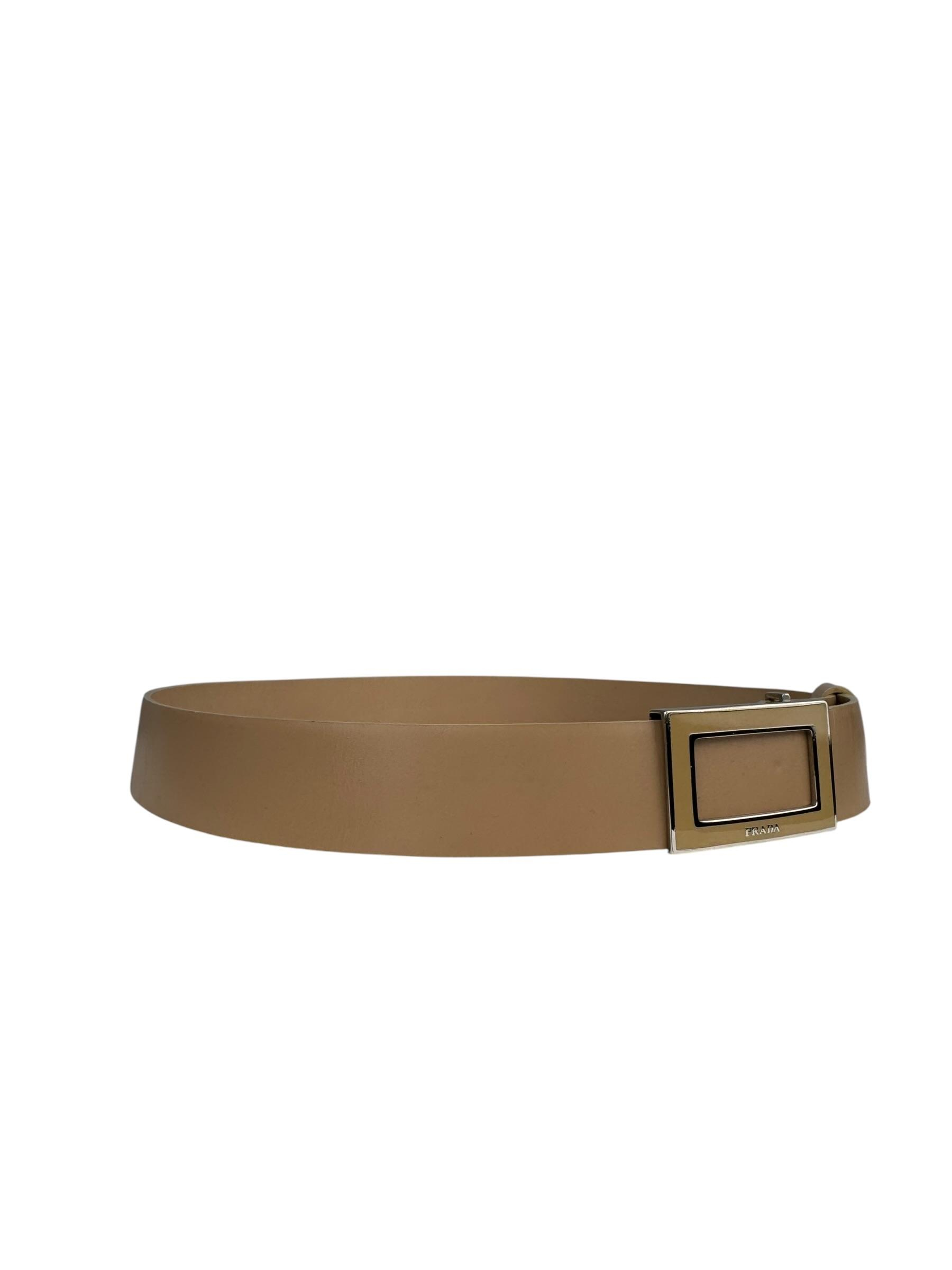 PRADA BEIGE LEATHER BELT