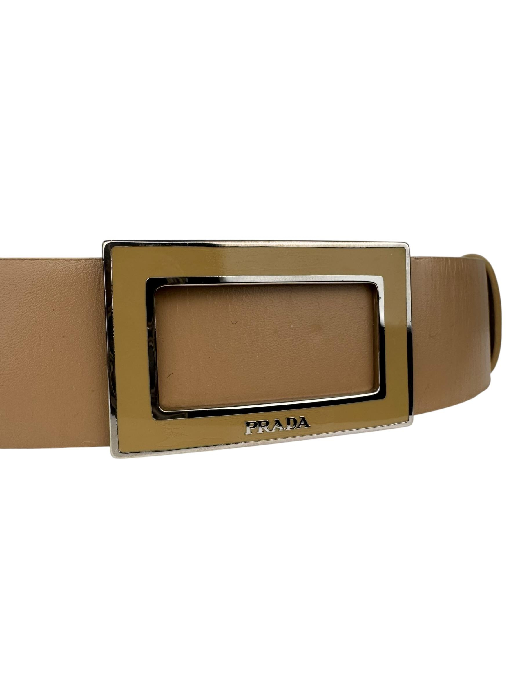 PRADA BEIGE LEATHER BELT