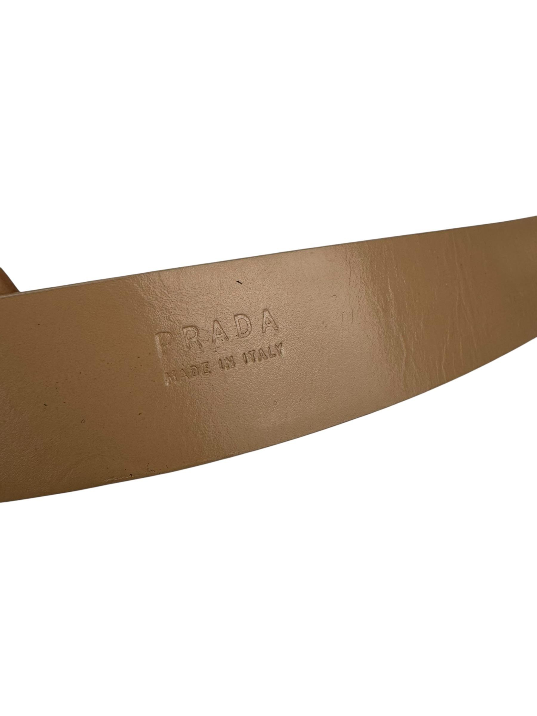 PRADA BEIGE LEATHER BELT