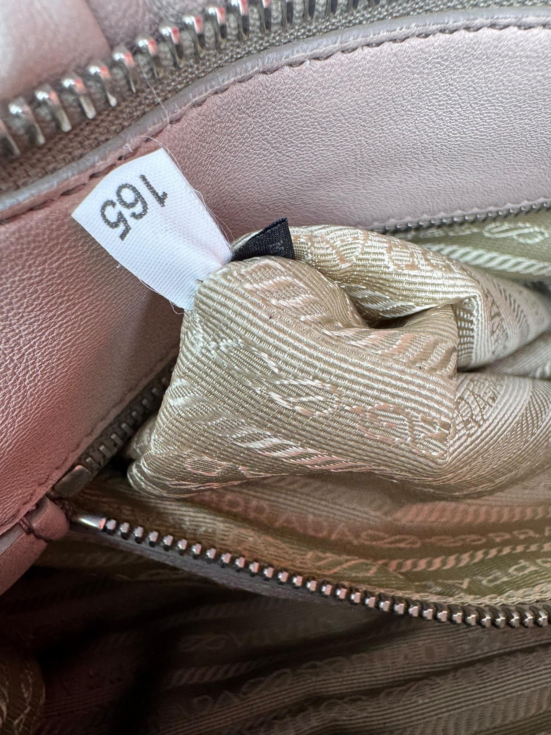PRADA BEIGE NAPPA GAUFRE TOTE BAG