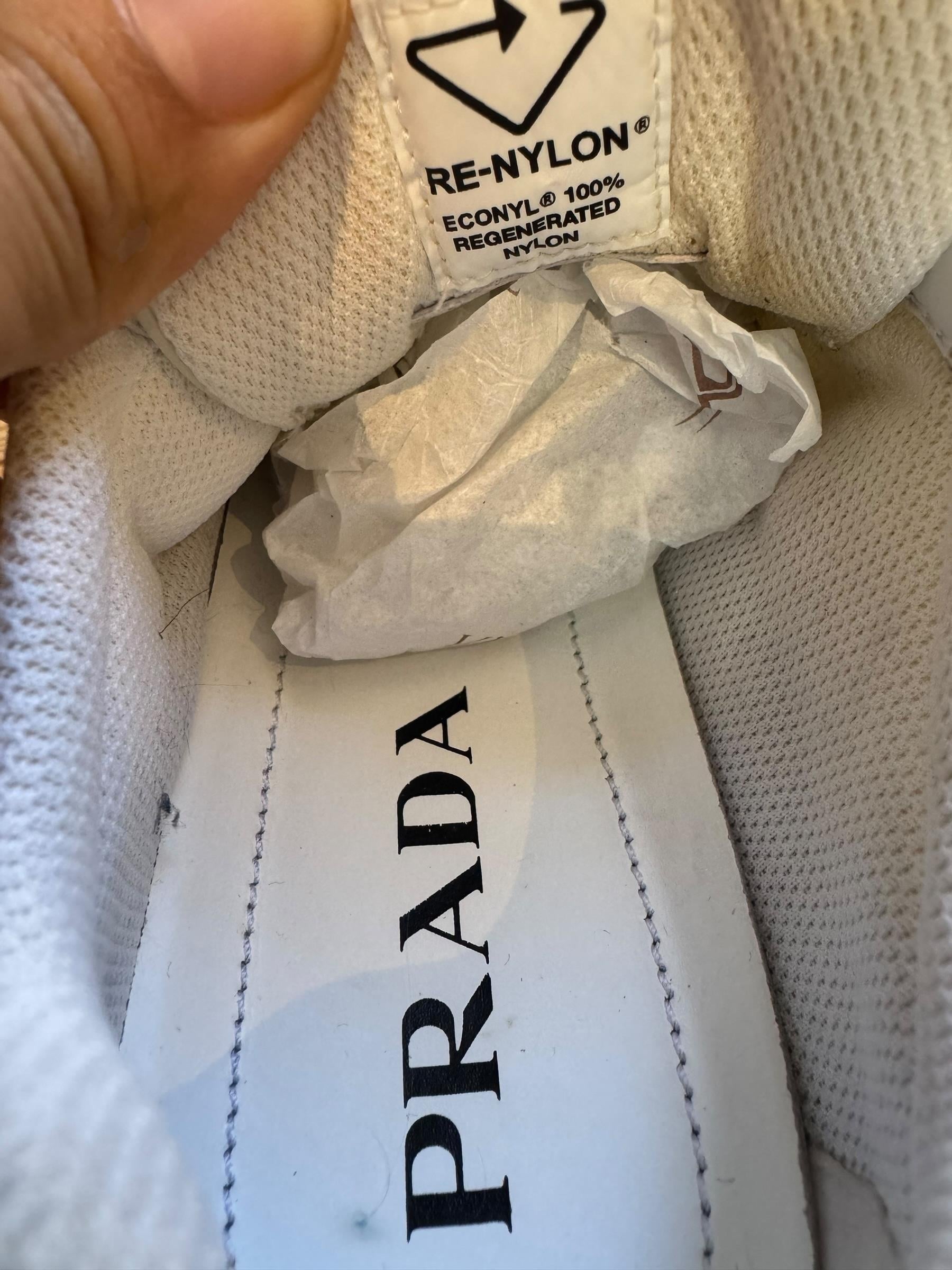 PRADA BEIGE NYLON SUEDE SNEAKERS 
