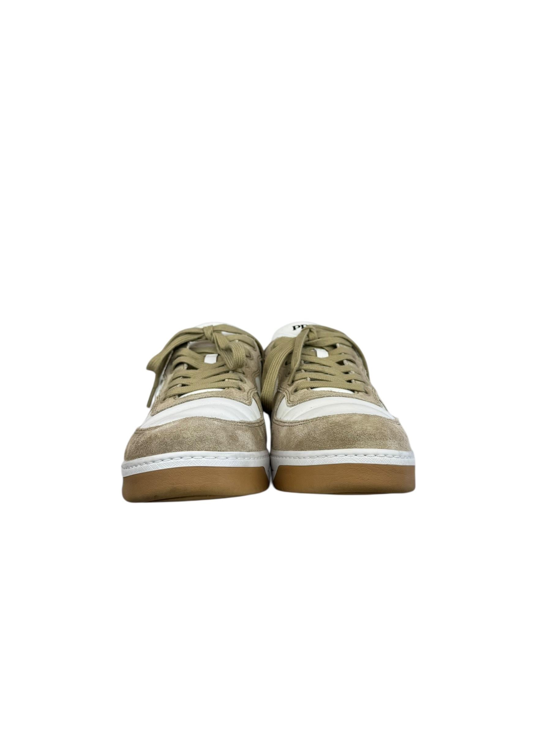PRADA BEIGE SUEDE DOWN TOWN SNEAKERS