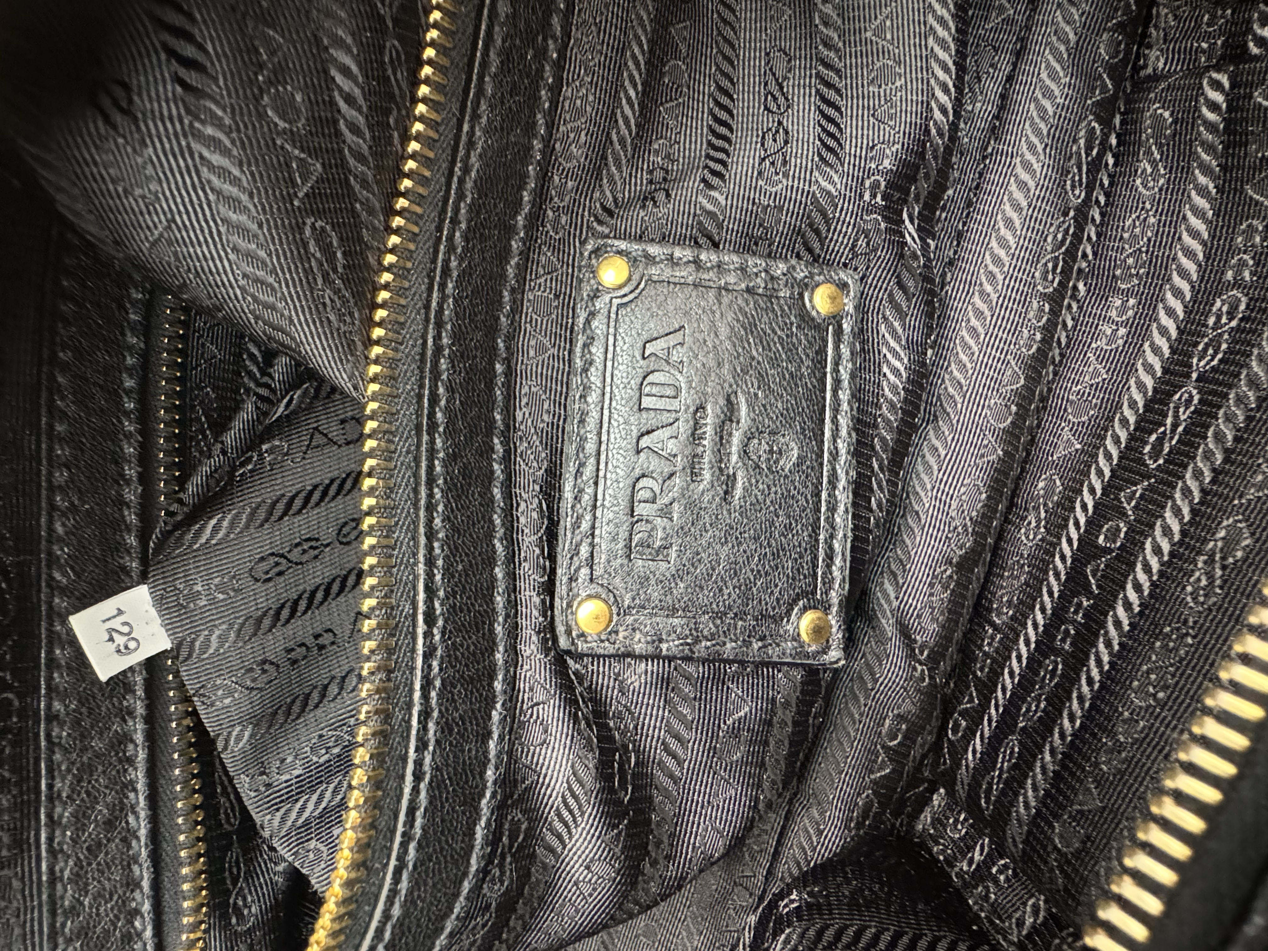 PRADA BLACK LEATHER BOWLING BAG