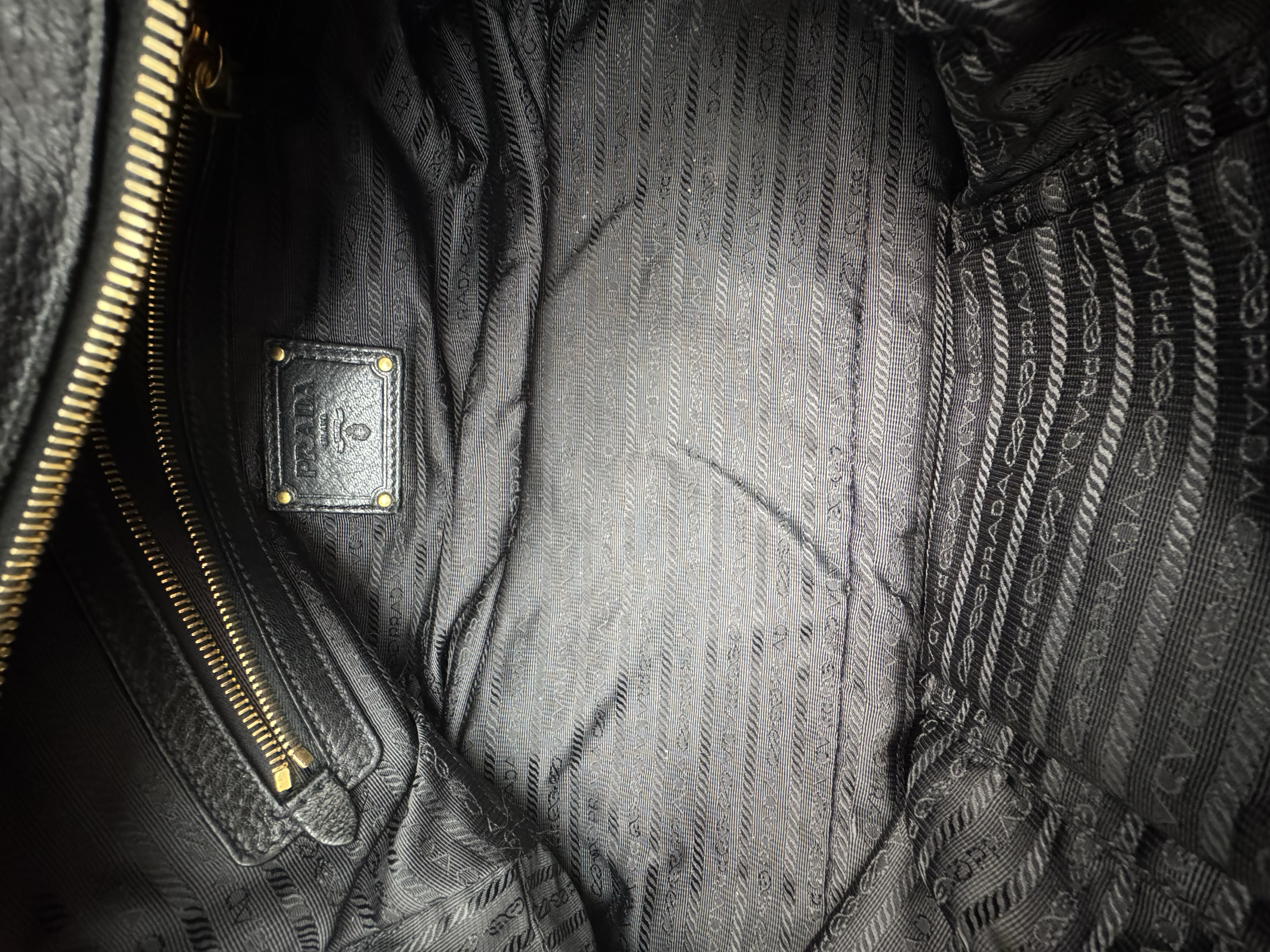 PRADA BLACK LEATHER BOWLING BAG