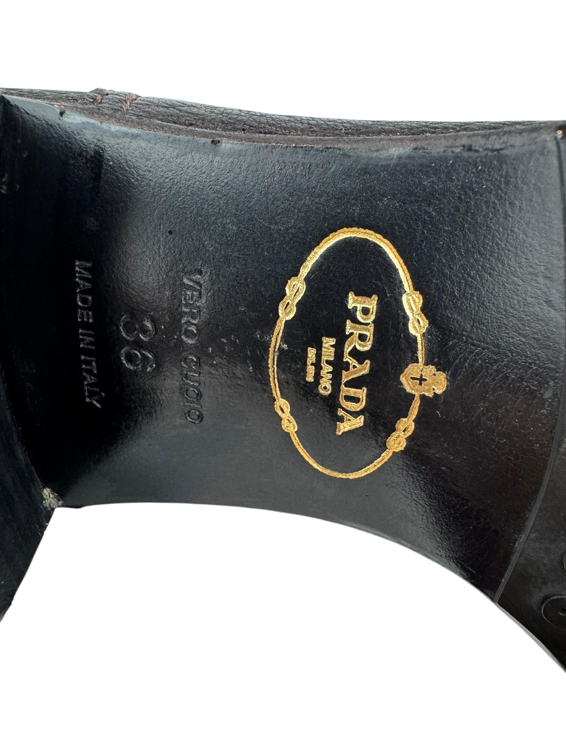 PRADA BLACK LEATHER KNEE HIGE BOOTS