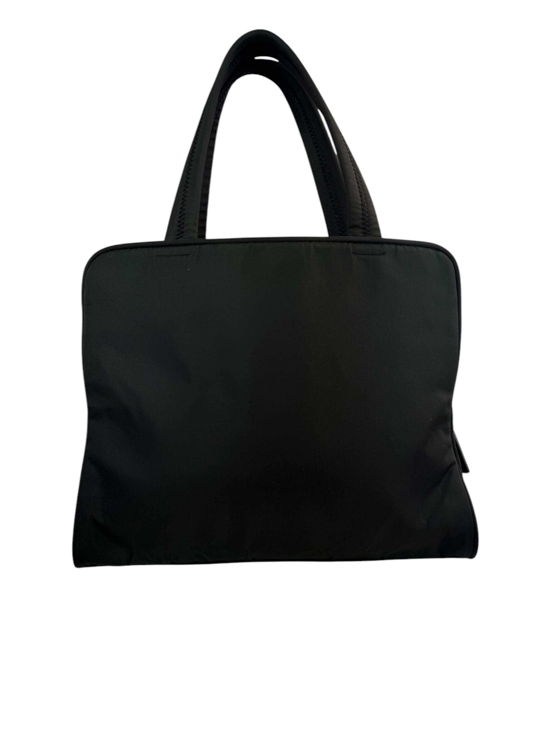 PRADA BLACK NYLON TOTE ÇANTA