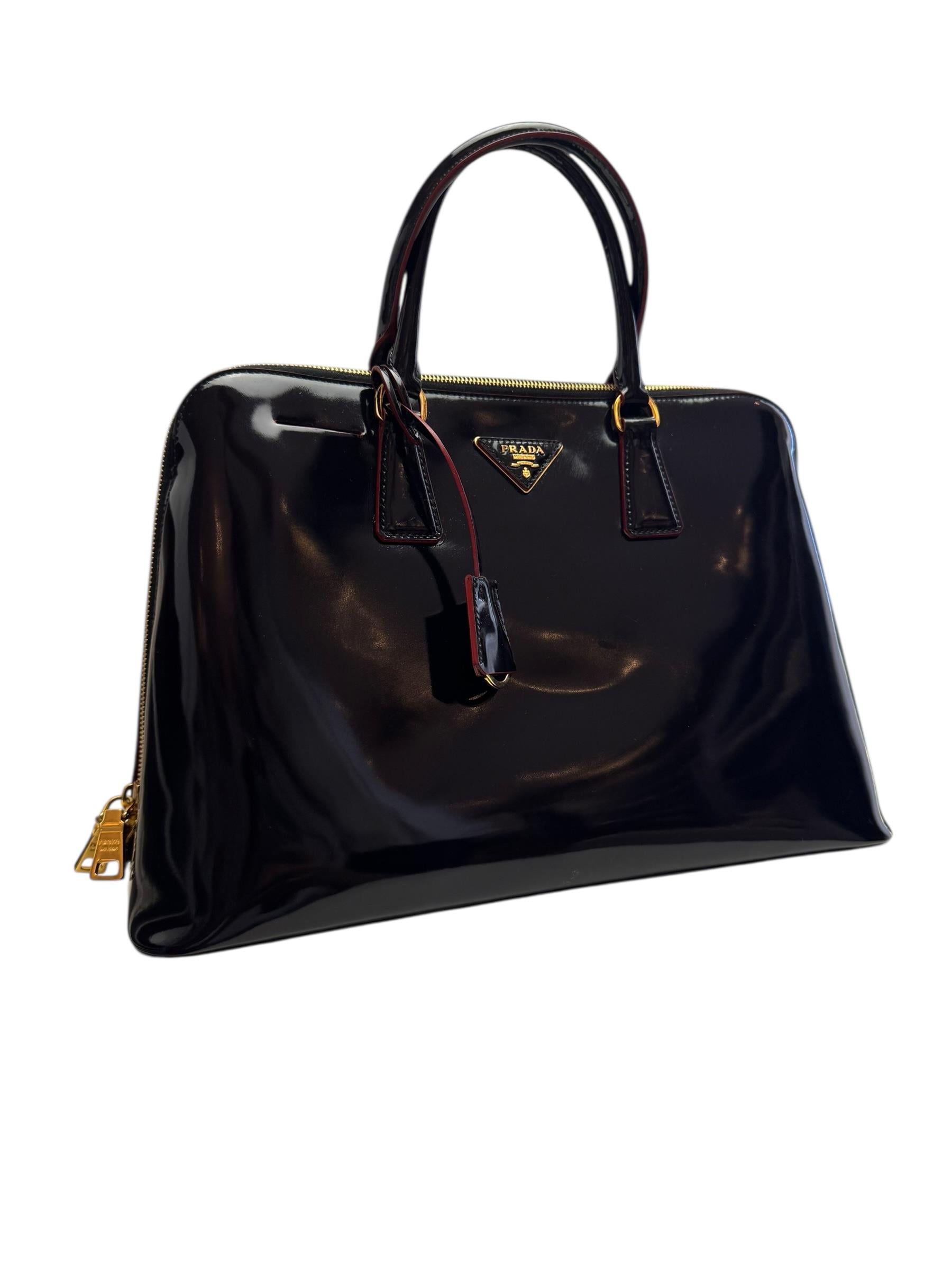 PRADA BLACK PATENT LEATHER BAG
